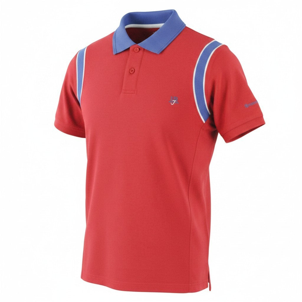 HARMONT & BLAINE Men T-Shirt M Red Pure Cotton Short Sleeved Collared Logo Polo