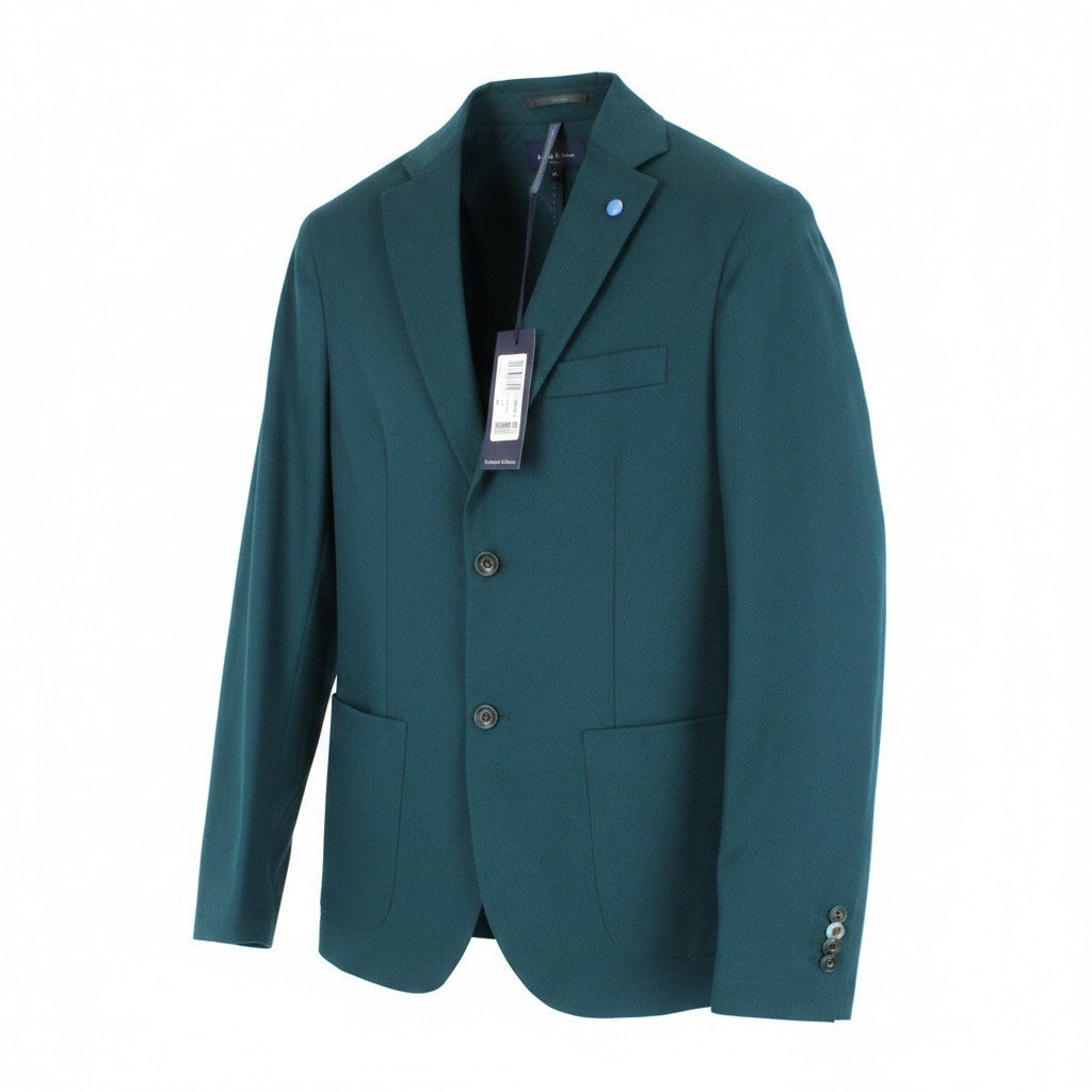 HARMONT & BLAINE Men Blazer 56 3XL Green Cotton Stretch Unlined Classic Notch