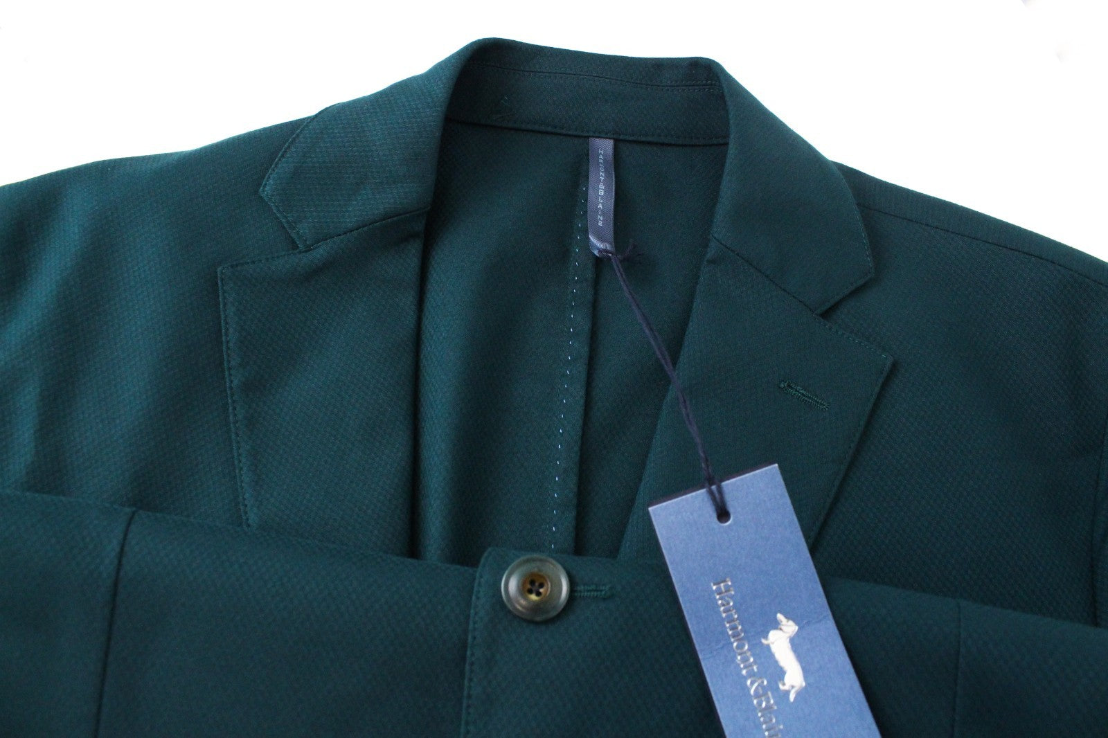 HARMONT & BLAINE Men Blazer 56 3XL Green Cotton Stretch Unlined Classic Notch