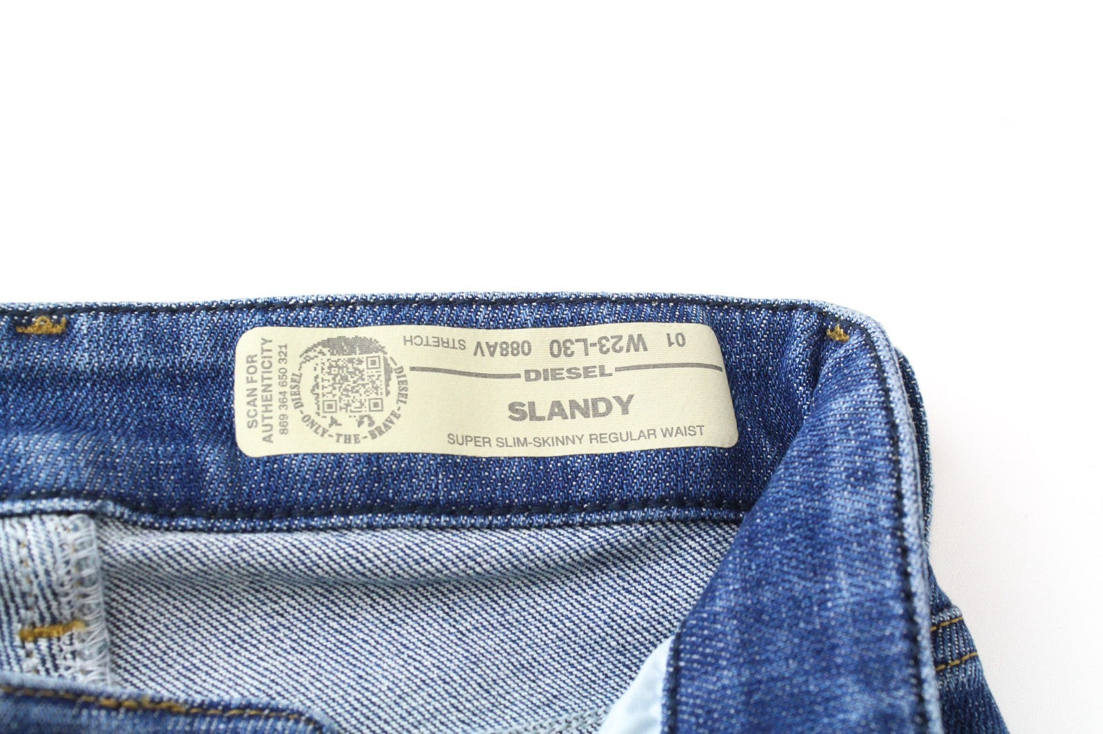 DIESEL Slandy 088AV Women Jeans W23/L30 Girls Super Slim-Skinny Stretch Blue