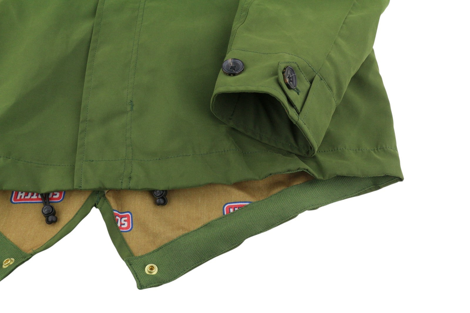 SCOTCH & SODA Men Jacket M Green Hooded Removable Lining 2in1 Parka