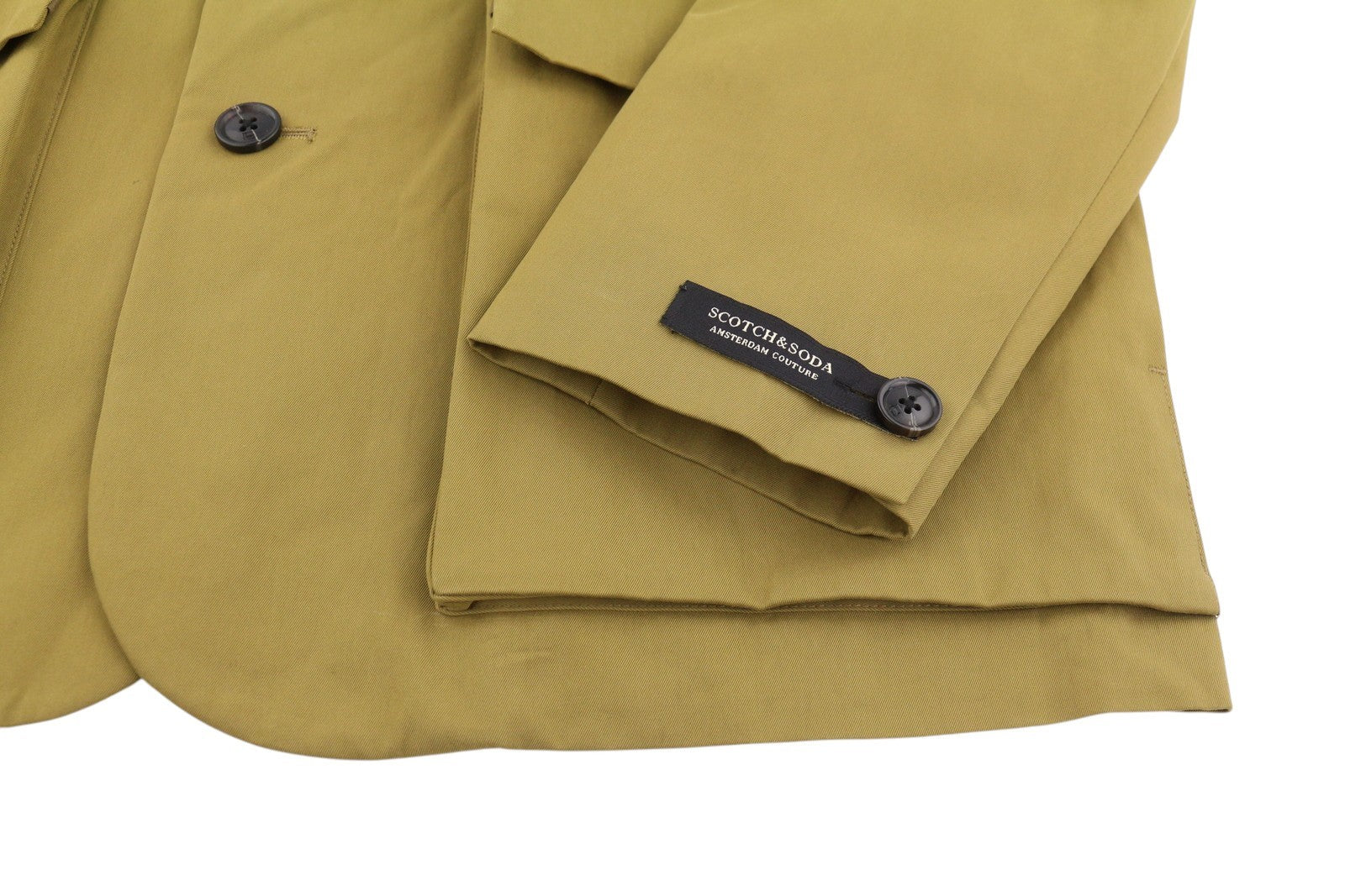 SCOTCH & SODA Men Blazer L Utility Green Patch Pockets Notch Single-Breasted