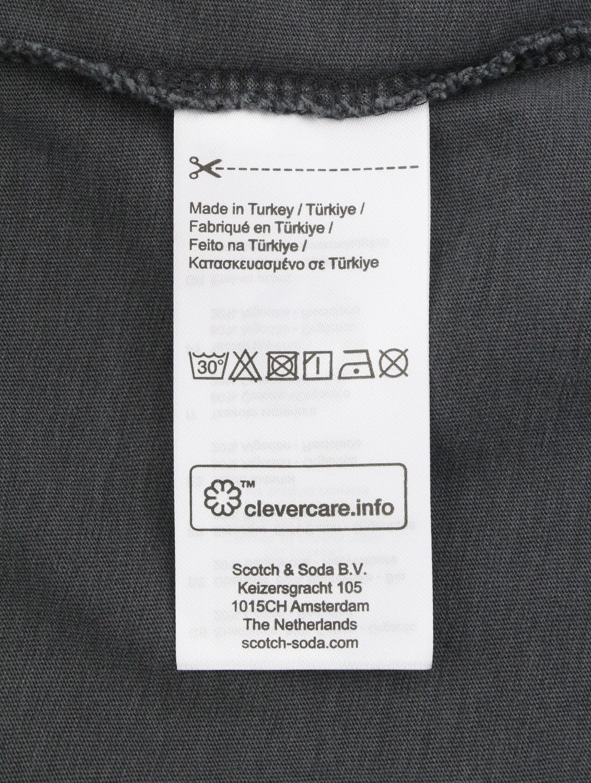 SCOTCH & SODA Men T-Shirt M Dark Grey Patterned Crew Neck Short Sleeve