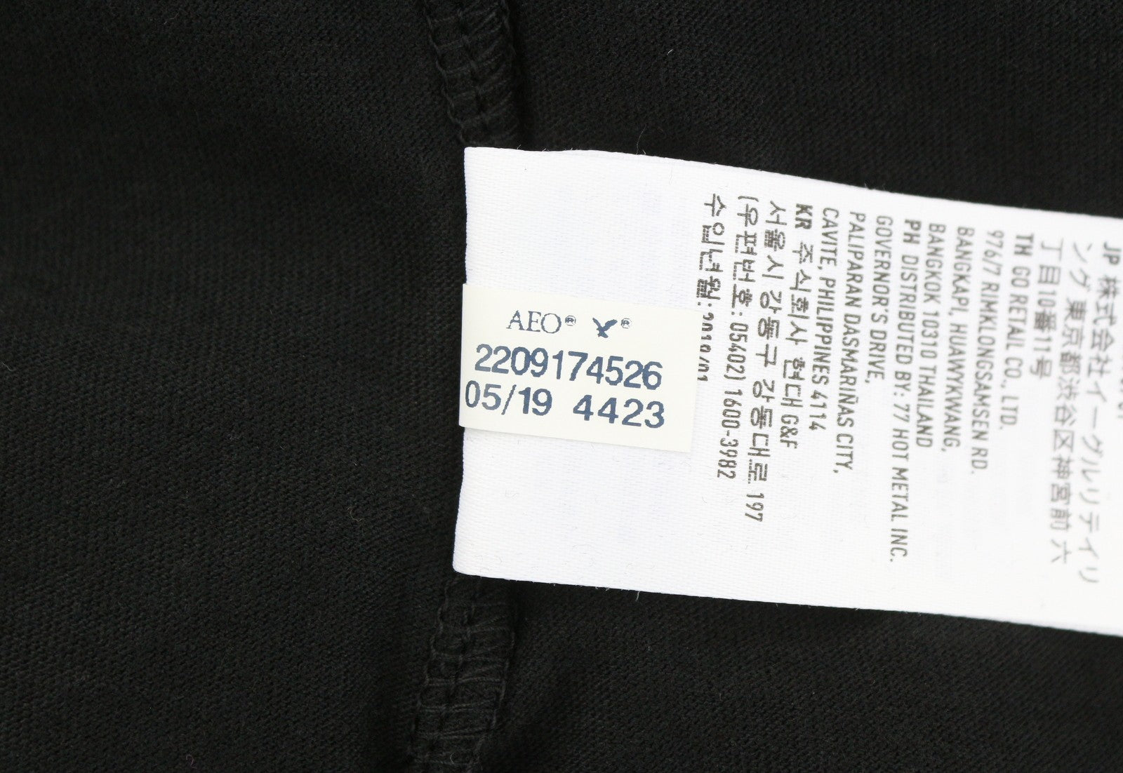 AMERICAN EAGLE OUTFITTERS Men T-Shirt M Black Patterned Crew Tricot Short Sleeve