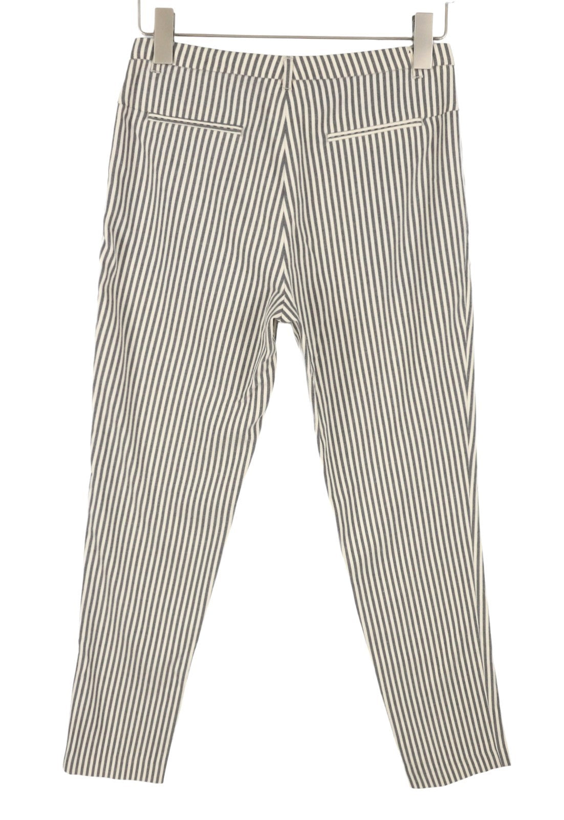 MAISON SCOTCH Women Trousers XS W30 Pinstriped Cropped Skinny Fit Zipper