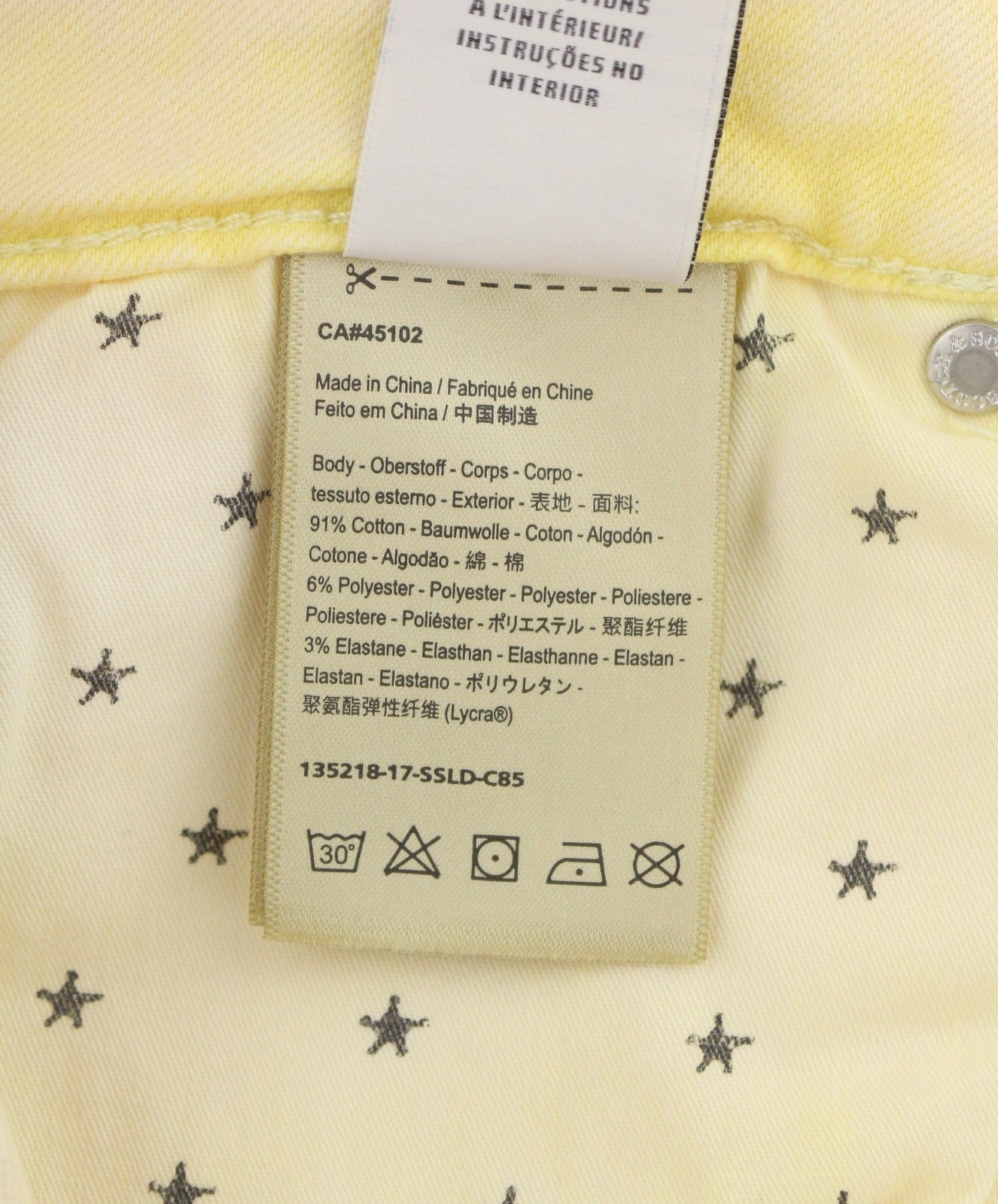 SCOTCH & SODA La Parisienne Women Jeans W29/L32 Yellow Faded Skinny Fit Zip Fly