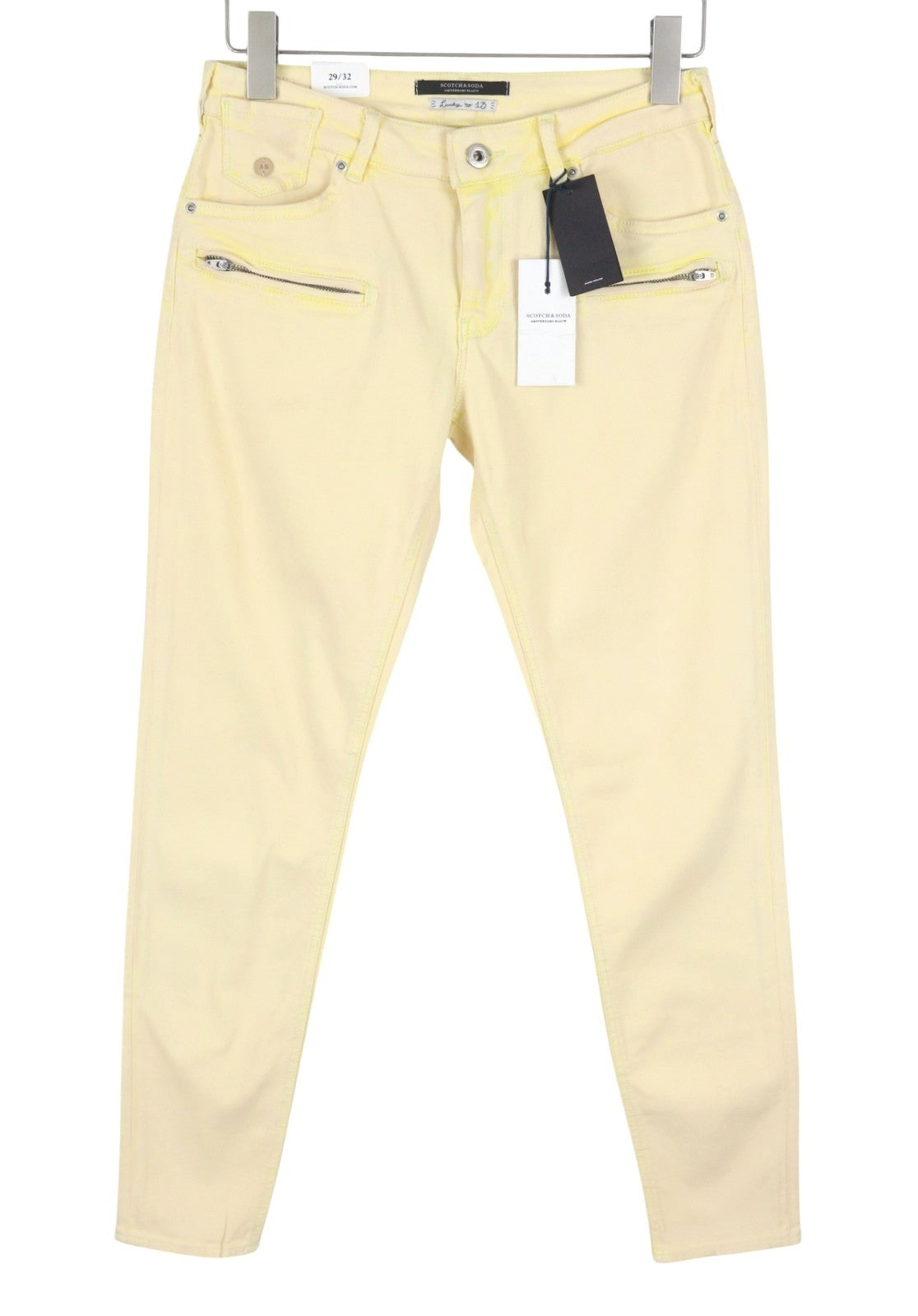 SCOTCH & SODA La Parisienne Women Jeans W29/L32 Yellow Faded Skinny Fit Zip Fly