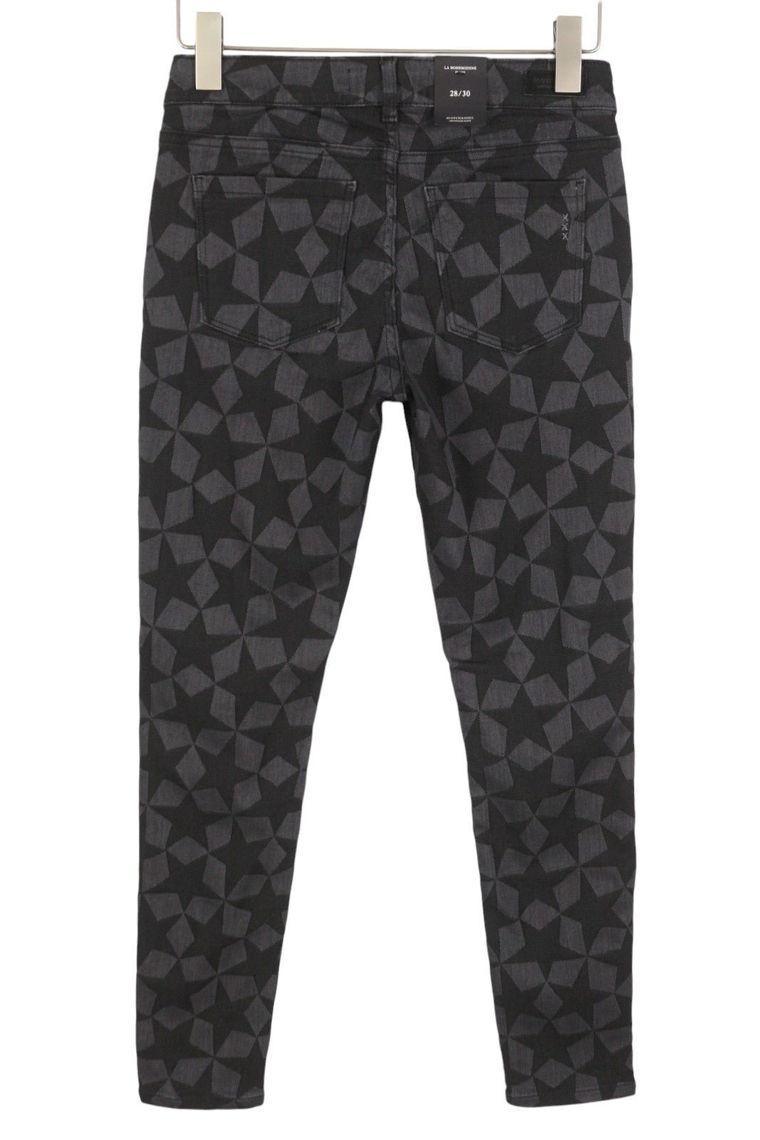 SCOTCH & SODA La Bohemienne Women Jeans W28/L30 Black Stars Mid Rise Skinny Fit