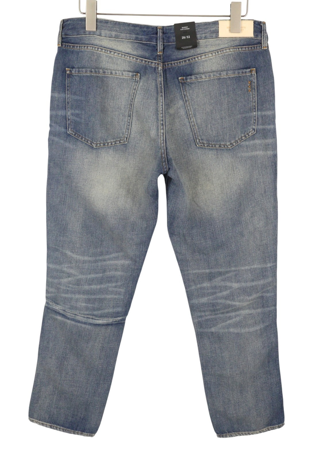 SCOTCH & SODA Bandit Women Jeans W28/L32 Blue Linen Blend Slim Tapered Fit Crop