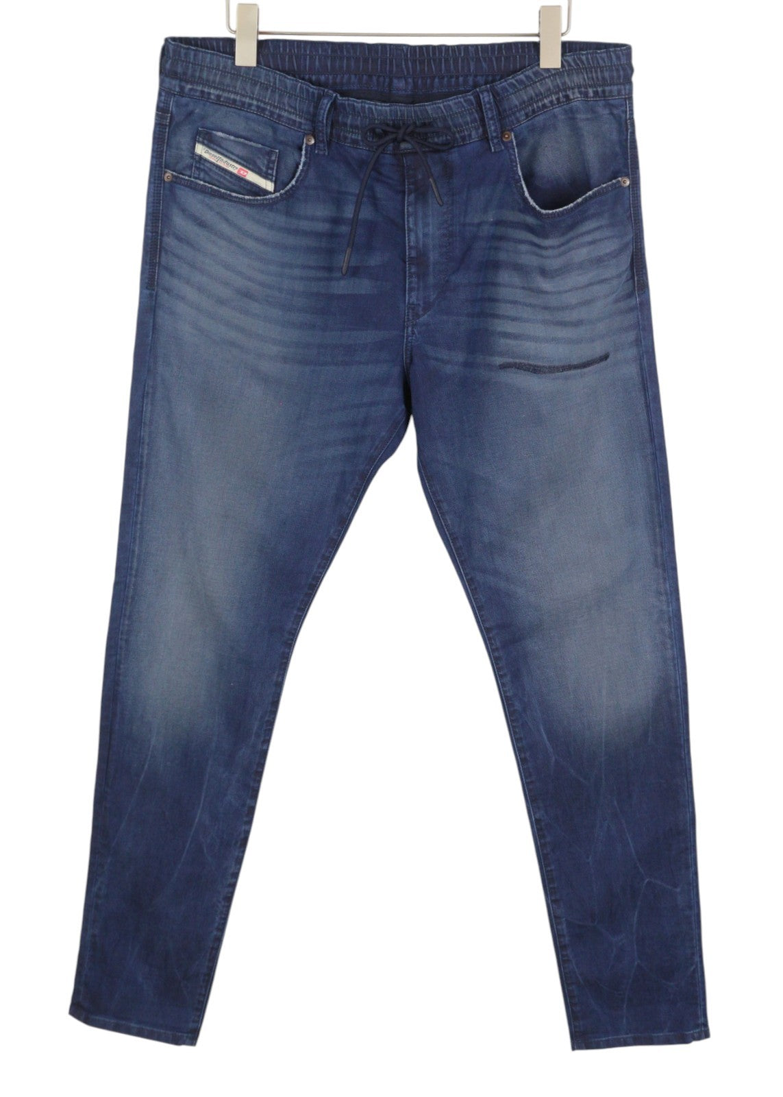 DIESEL D-Strukt Jogg 068DV Men Jeans W36/L32 Blue Whiskers Faded Ripped