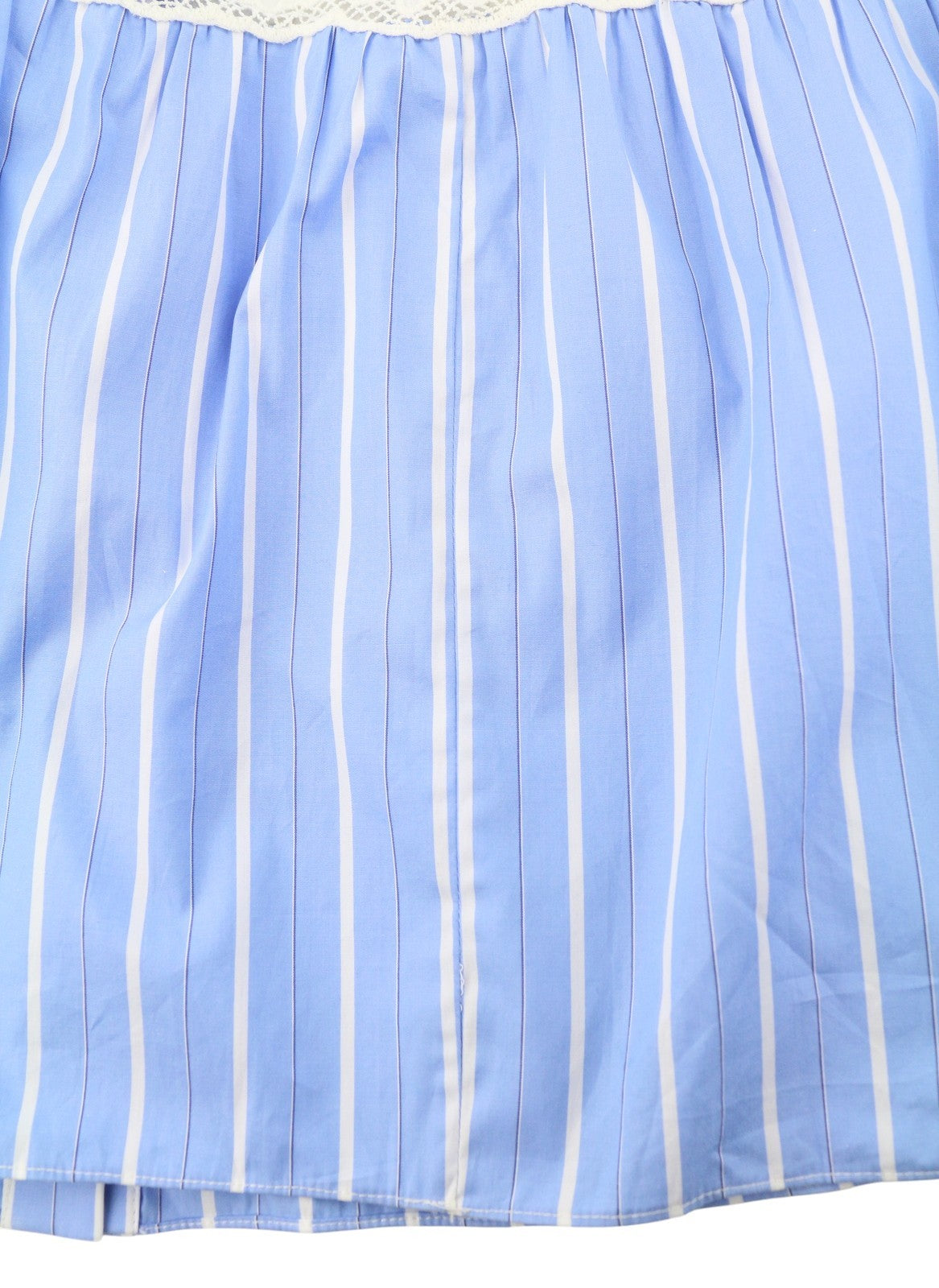 SANDRO Romance Women Dress 36 S Blue Tiered Lace Striped 3/4 Sleeves RRP395
