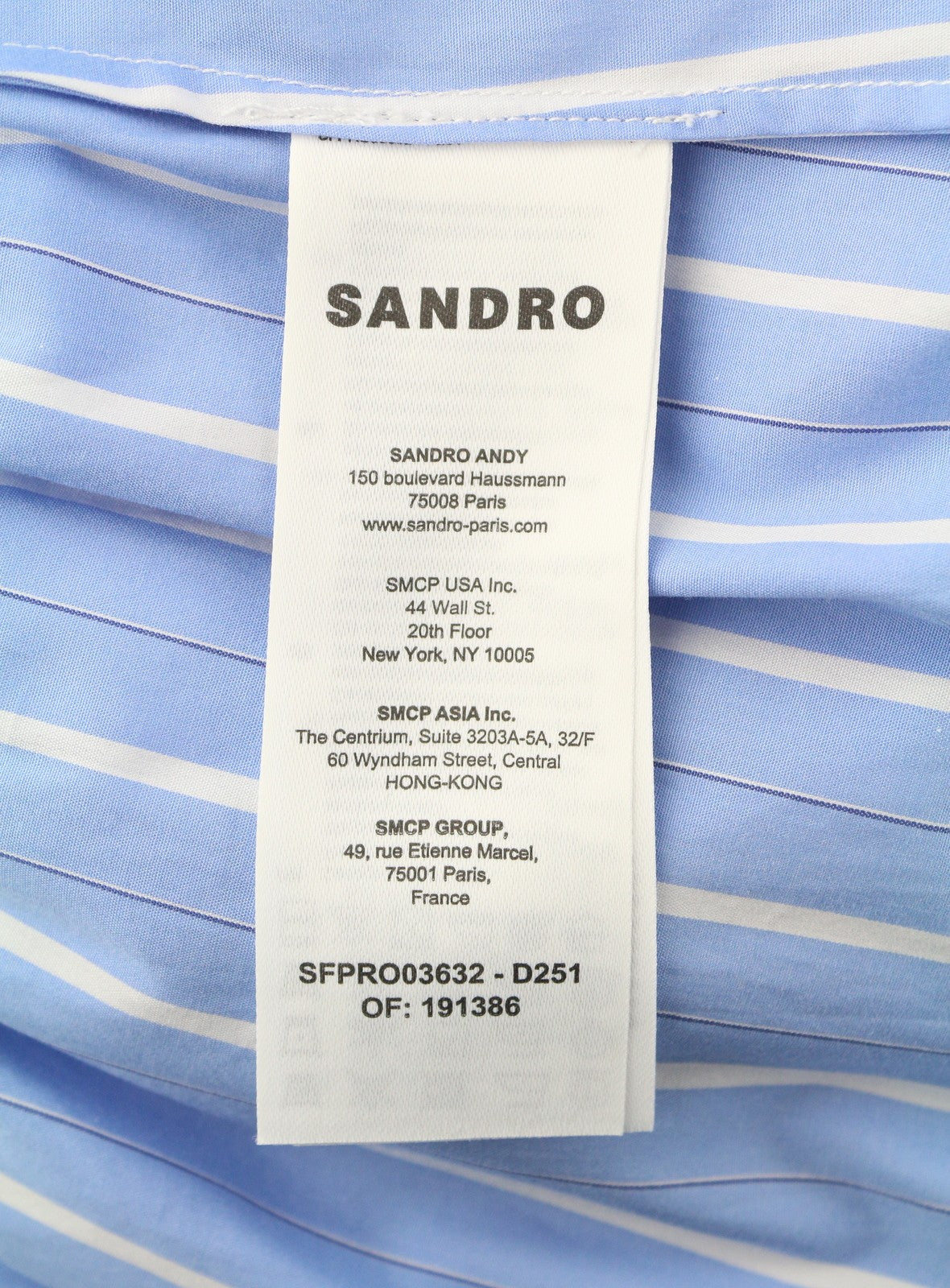 SANDRO Romance Women Dress 36 S Blue Tiered Lace Striped 3/4 Sleeves RRP395