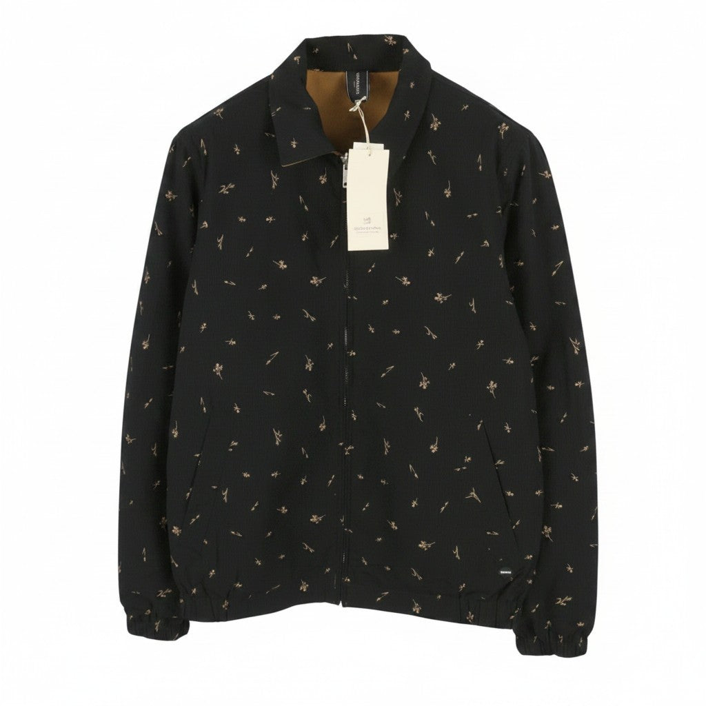 SCOTCH & SODA Men Jacket M Black Patterned Reversible Full Zip Lightweight
