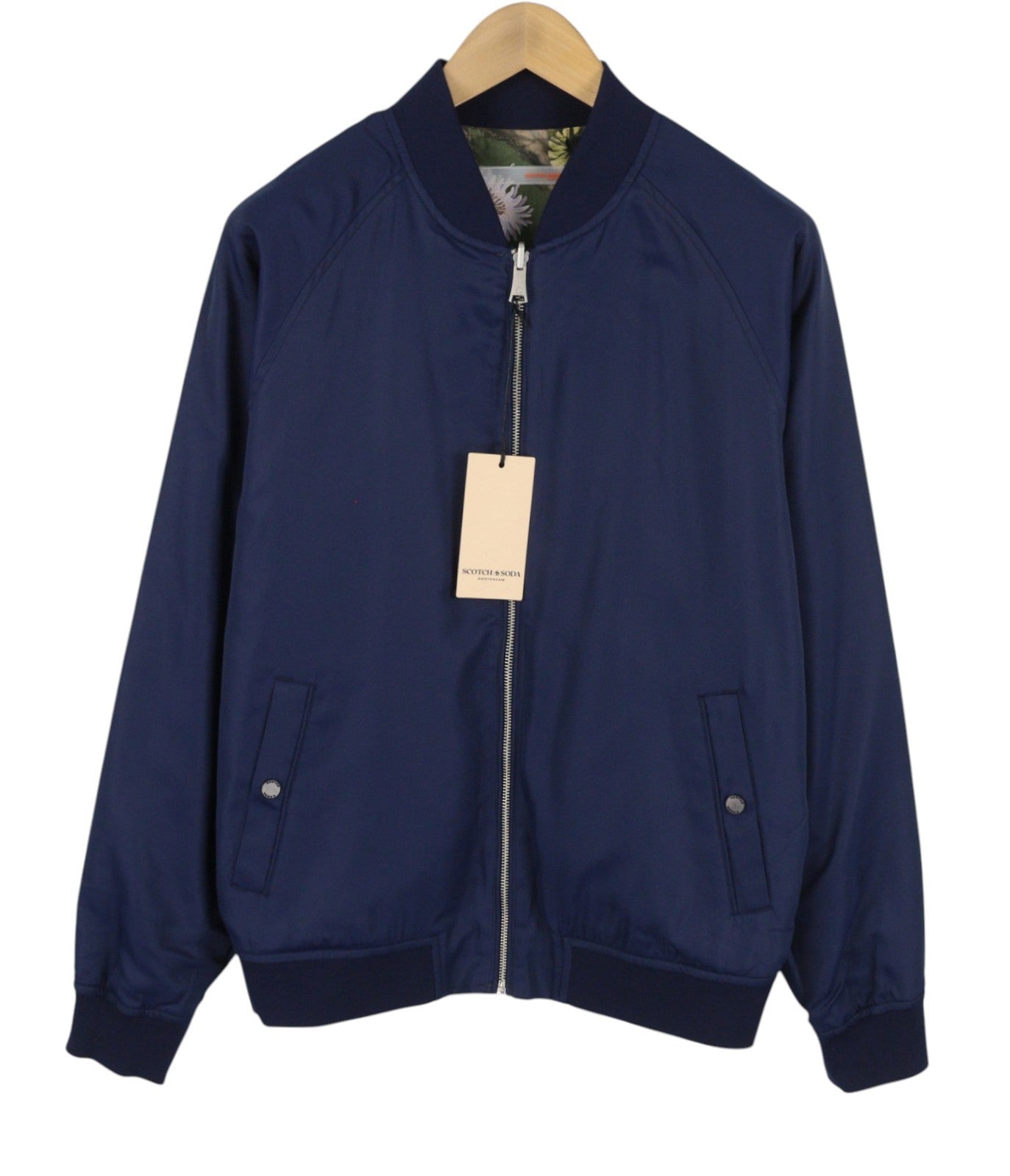 SCOTCH & SODA Men Jacket M Patterned Reversible Full Zip Lightweight Bomber
