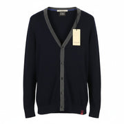 SCOTCH & SODA Men Jumper M Navy Blue Wool Alpaca Blend Knit Buttoned Cardigan