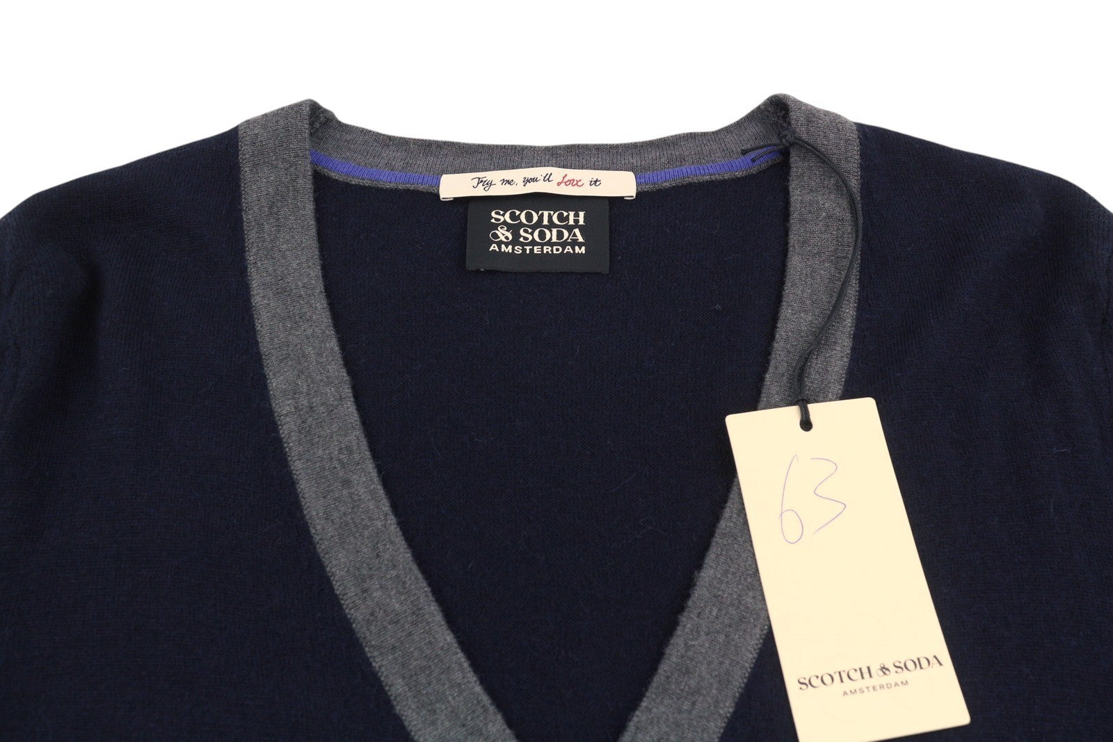 SCOTCH & SODA Men Jumper M Navy Blue Wool Alpaca Blend Knit Buttoned Cardigan