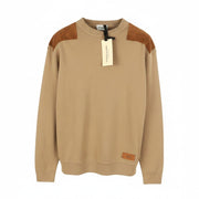 SCOTCH & SODA Men Jumper M Brown Leather Shoulder Patches Knitted Pull On