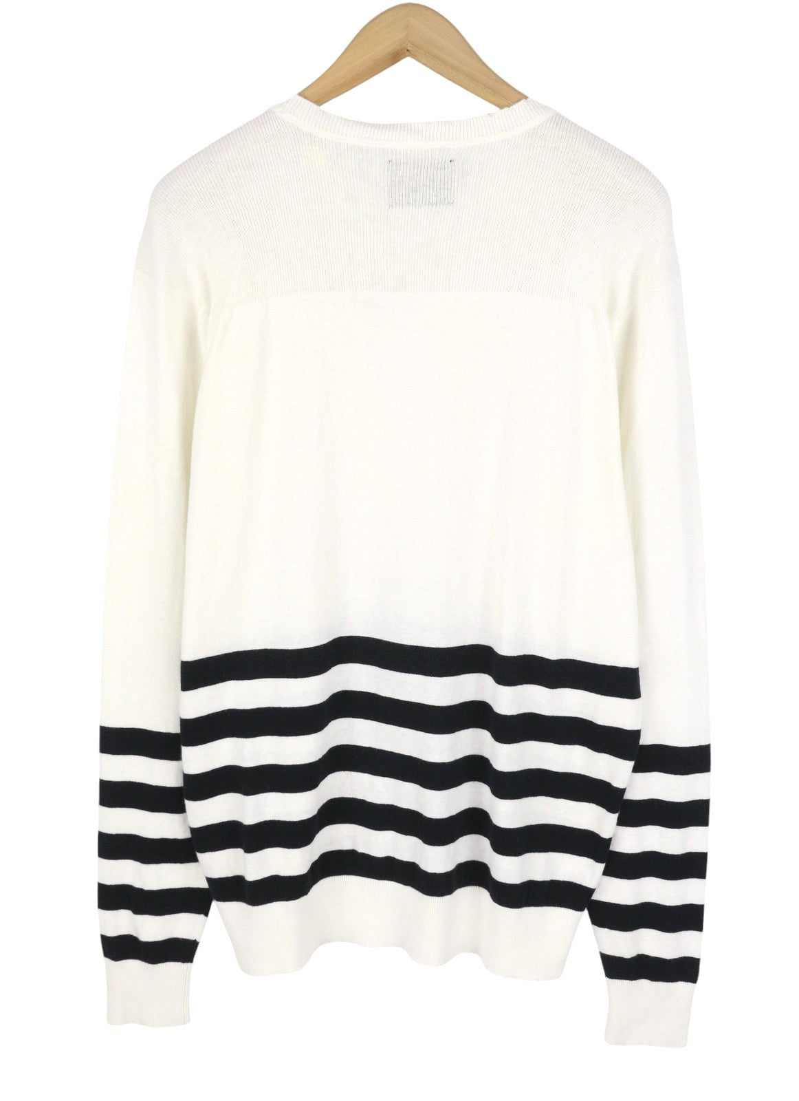 SCOTCH & SODA Men Jumper M White Cashmere Blend Striped Crew Neck Pull On