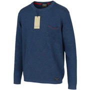 SCOTCH & SODA Men Jumper M Blue Melange Patch Pocket Crew Neck Pull On