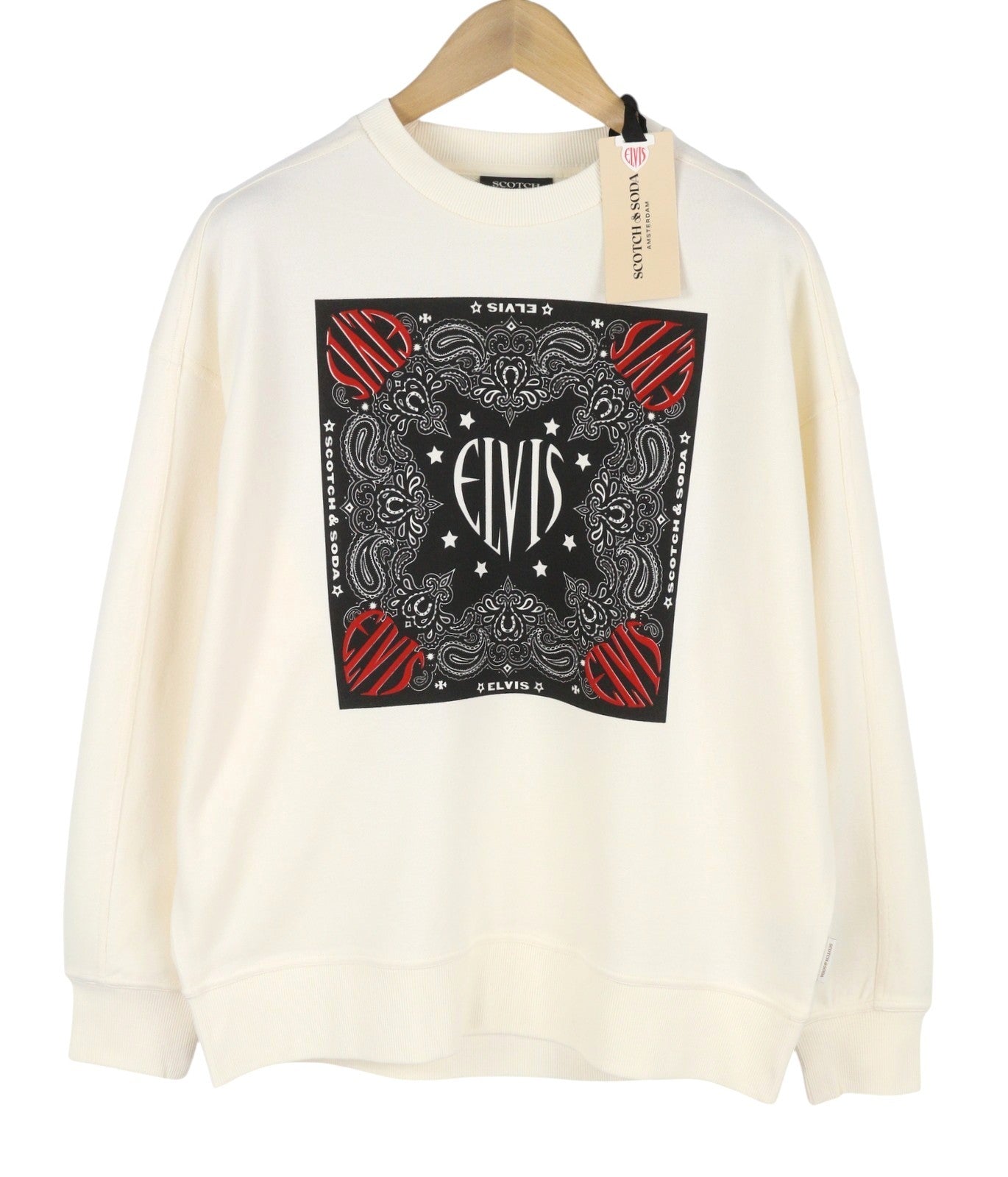 SCOTCH & SODA Elvis Men Sweatshirt L Unisex Crew Patterned Oversized Pull On