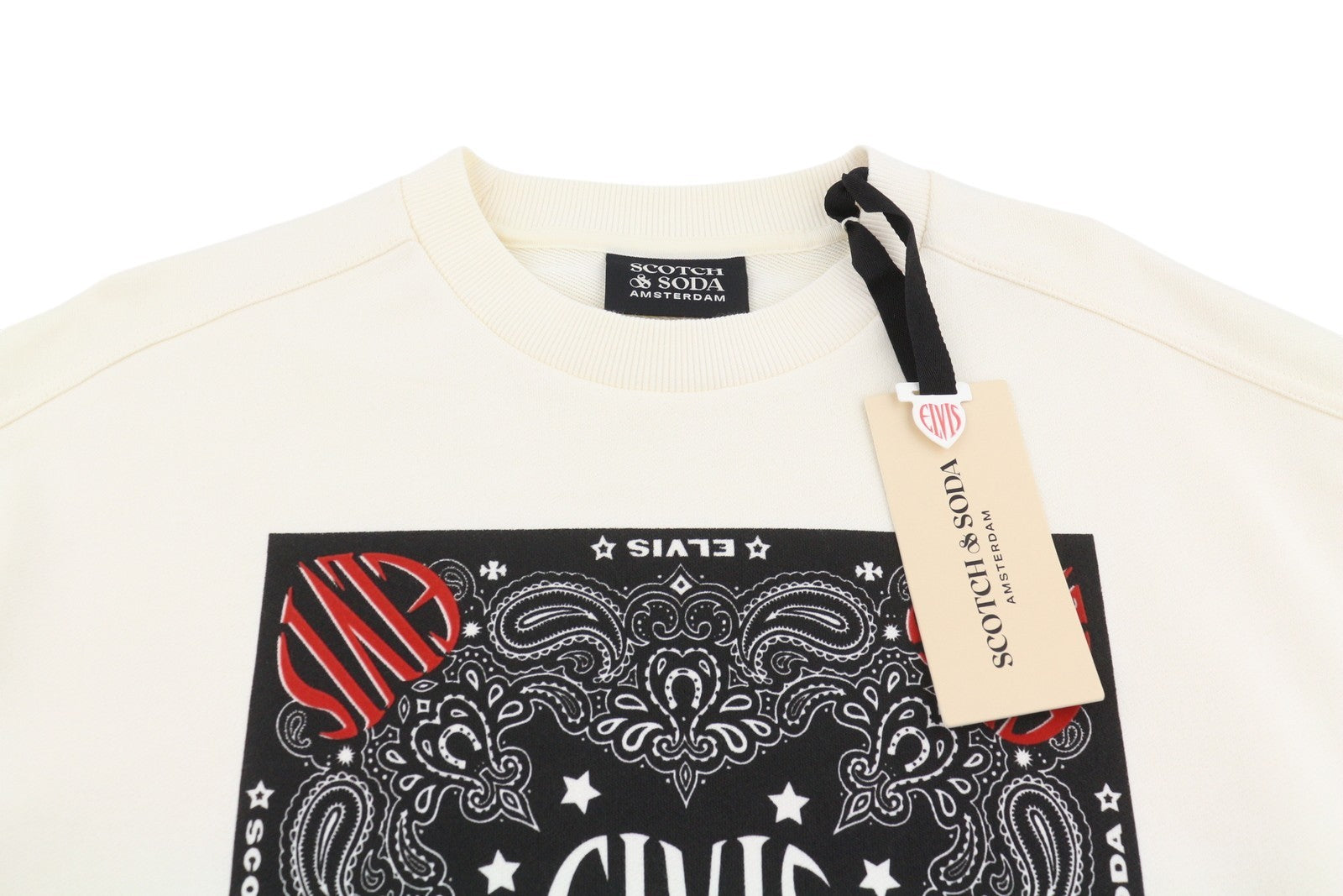 SCOTCH & SODA Elvis Men Sweatshirt L Unisex Crew Patterned Oversized Pull On