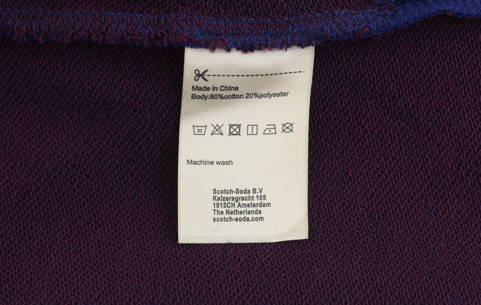 SCOTCH & SODA Men Sweatshirt L Blue Patch Pocket Crew Neck Pull On