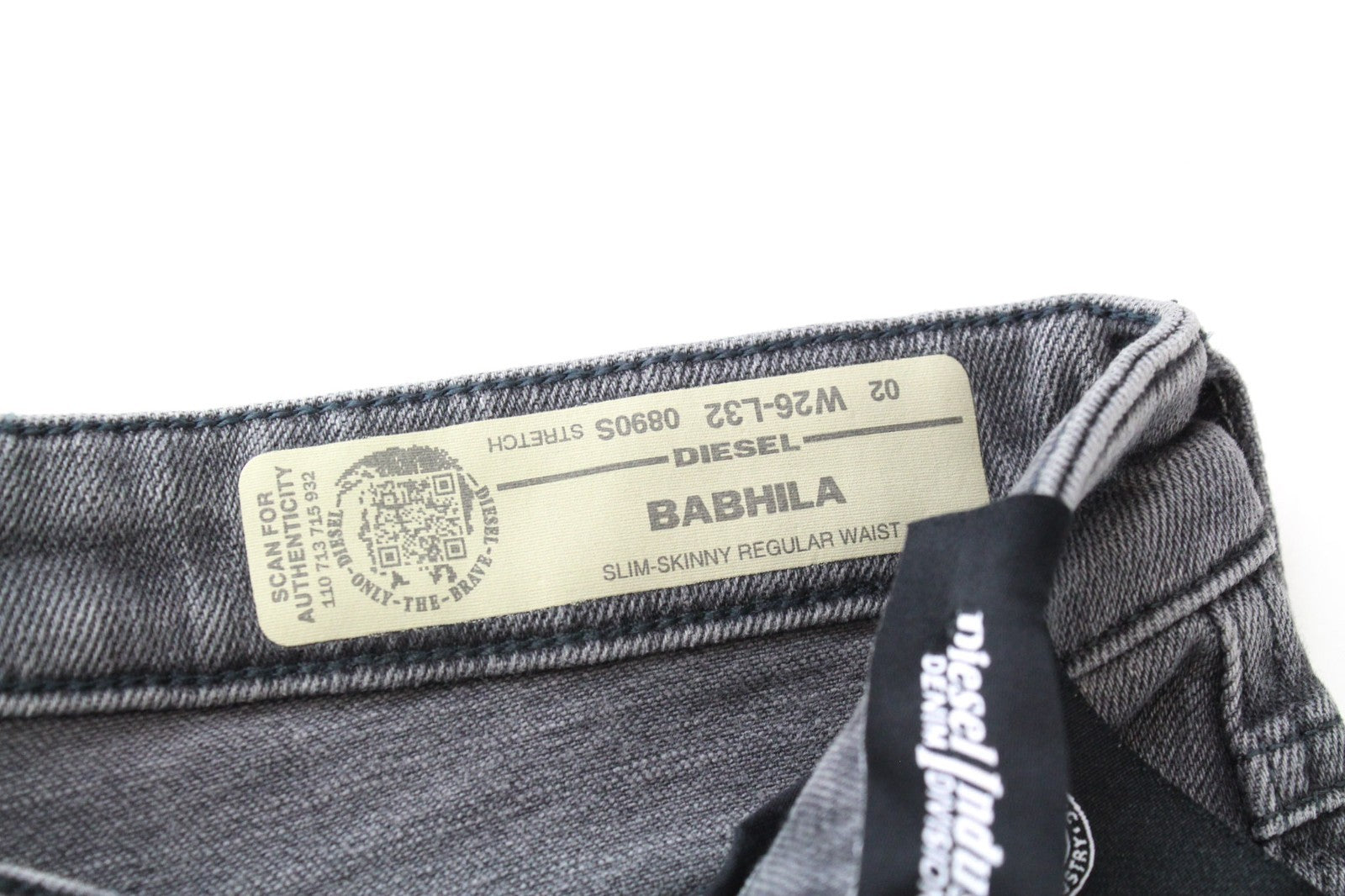 DIESEL Babhila 0890S Women Jeans W26/L32 Slim-Skinny Fit Grey Cotton Stretch