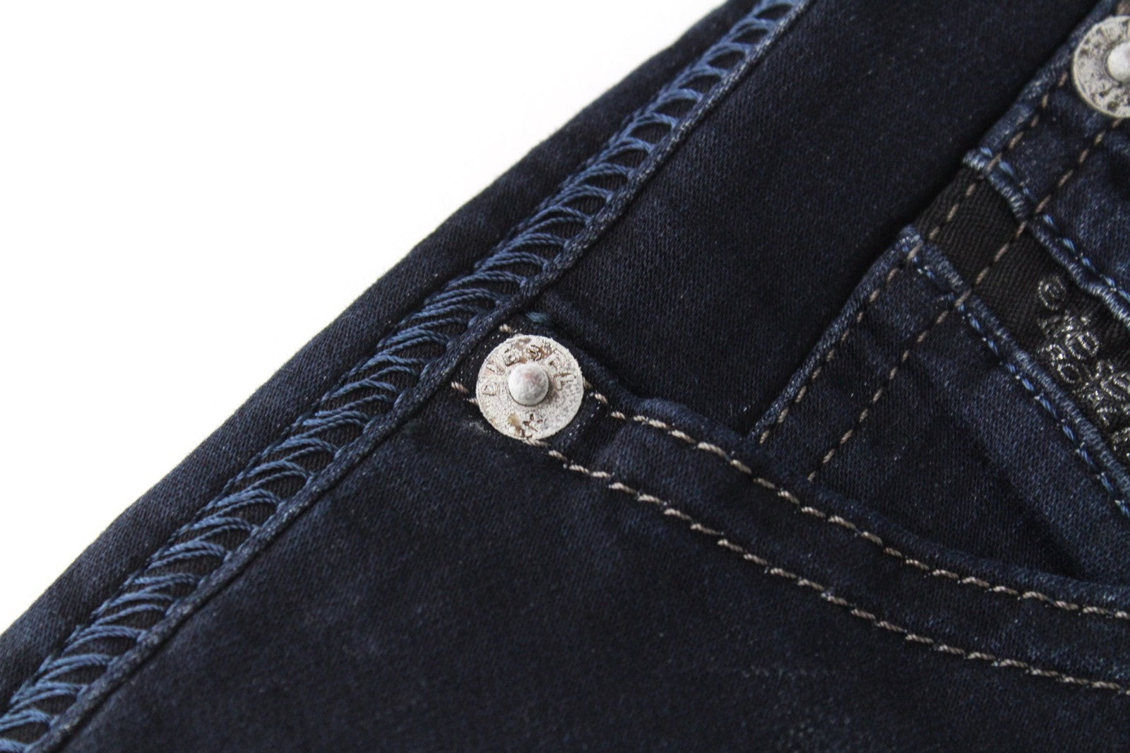 DIESEL Krooley-NE 0686F Men Jeans W26 Sweat Jogg Boys Slim Dark Blue Stretch