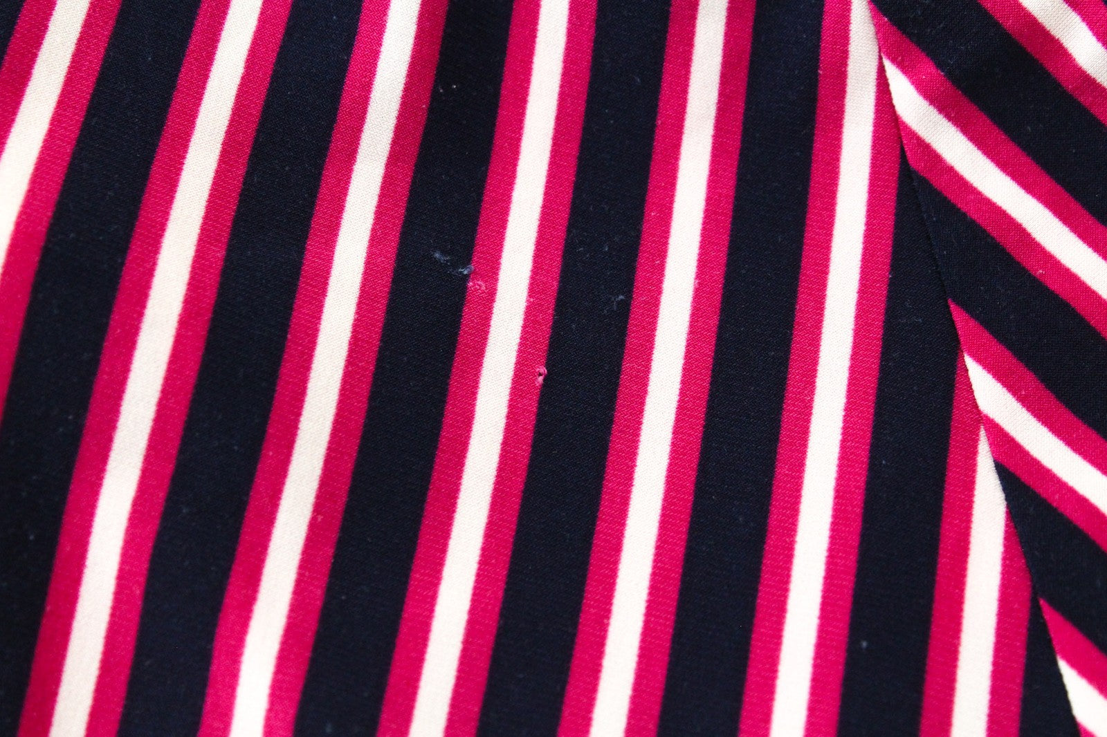 RALPH LAUREN Women Dress US4 S Navy Purple Stretch Short Sleeved V-Neck Striped