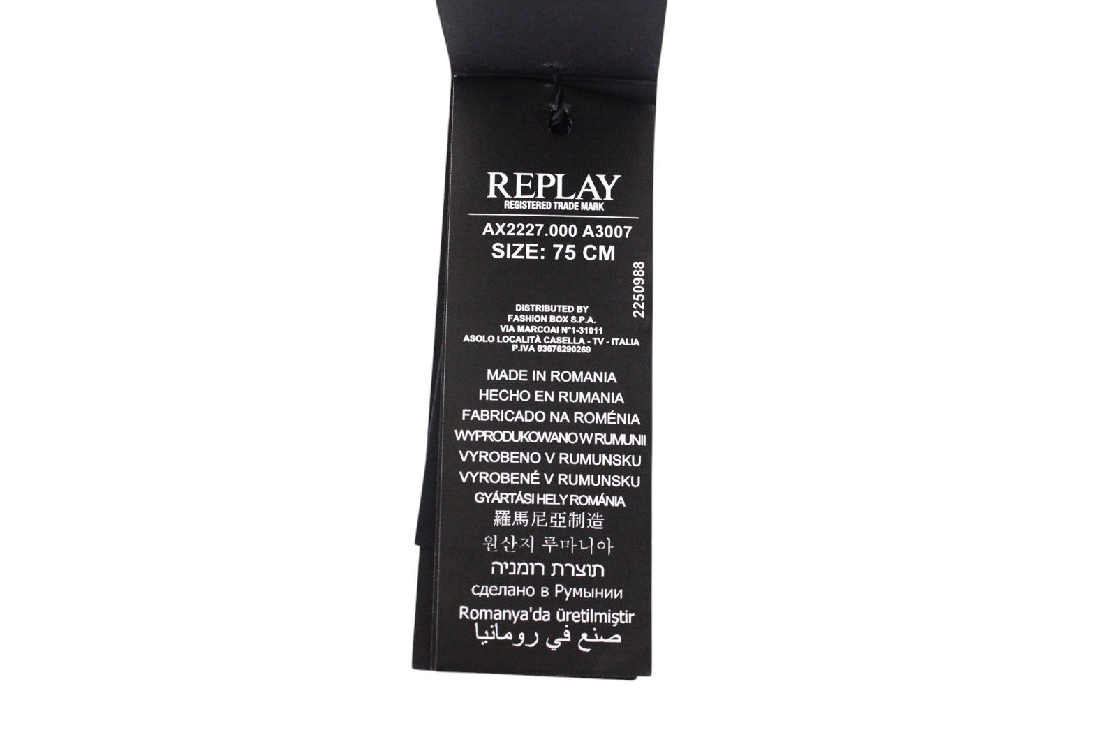 REPLAY Unisex Belt 75 cm Casual Black 100% Cow Leather Studs Wing Buckle