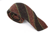SUITSUPPLY Men Tie ~150 x 8 cm Brown Wool Striped Classic Pointed-End Formal