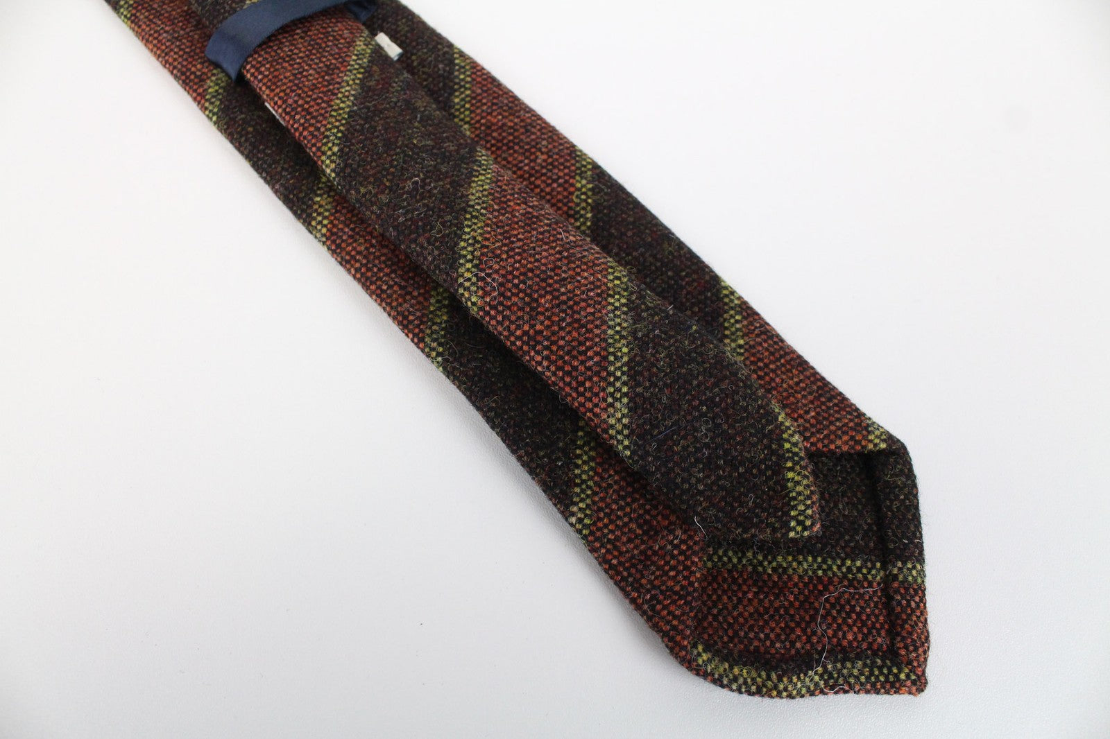 SUITSUPPLY Men Tie ~150 x 8 cm Brown Wool Striped Classic Pointed-End Formal