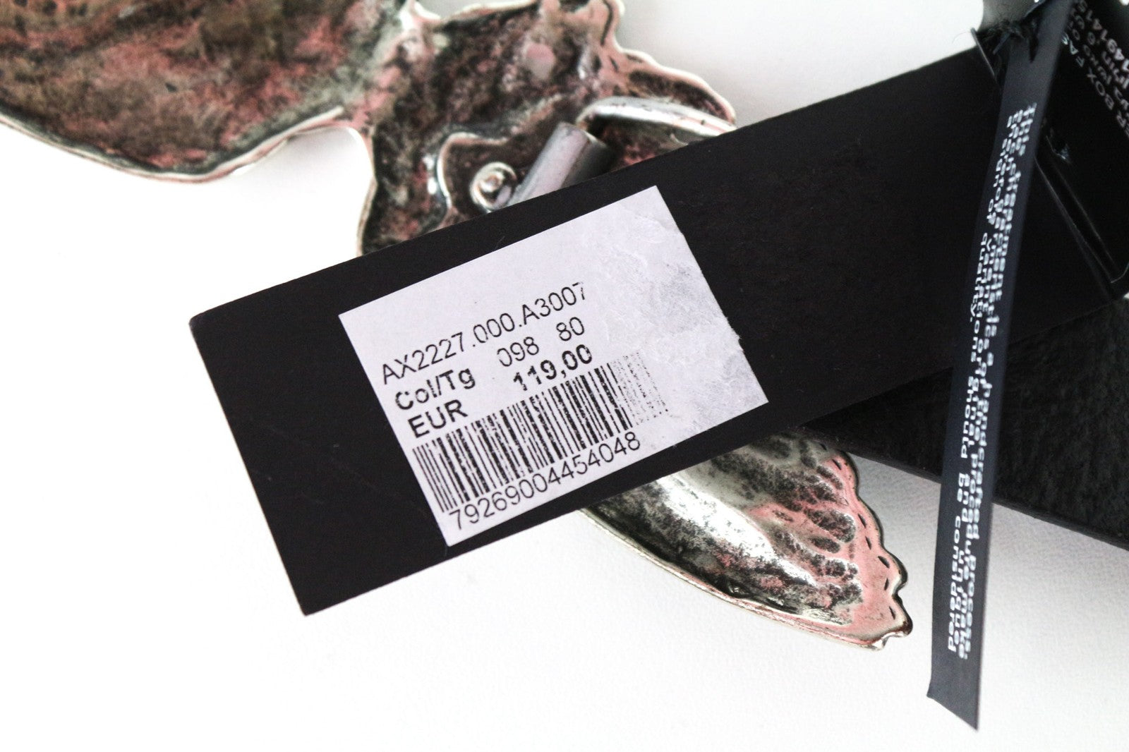 REPLAY Men Belt 80 cm Casual Black Genuine Cow Leather Studs Wings Buckle