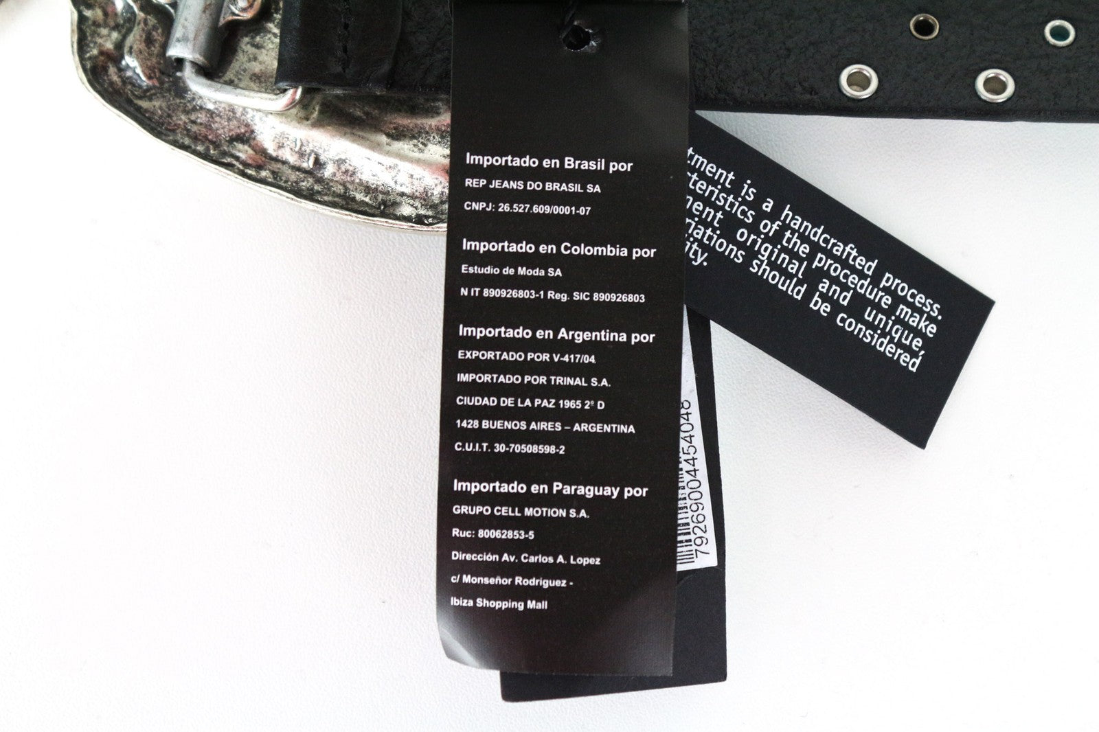 REPLAY Men Belt 80 cm Casual Black Genuine Cow Leather Studs Wings Buckle