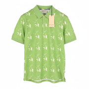 SCOTCH & SODA Men Polos M Abstract Green Aop Cotton Short Sleeved