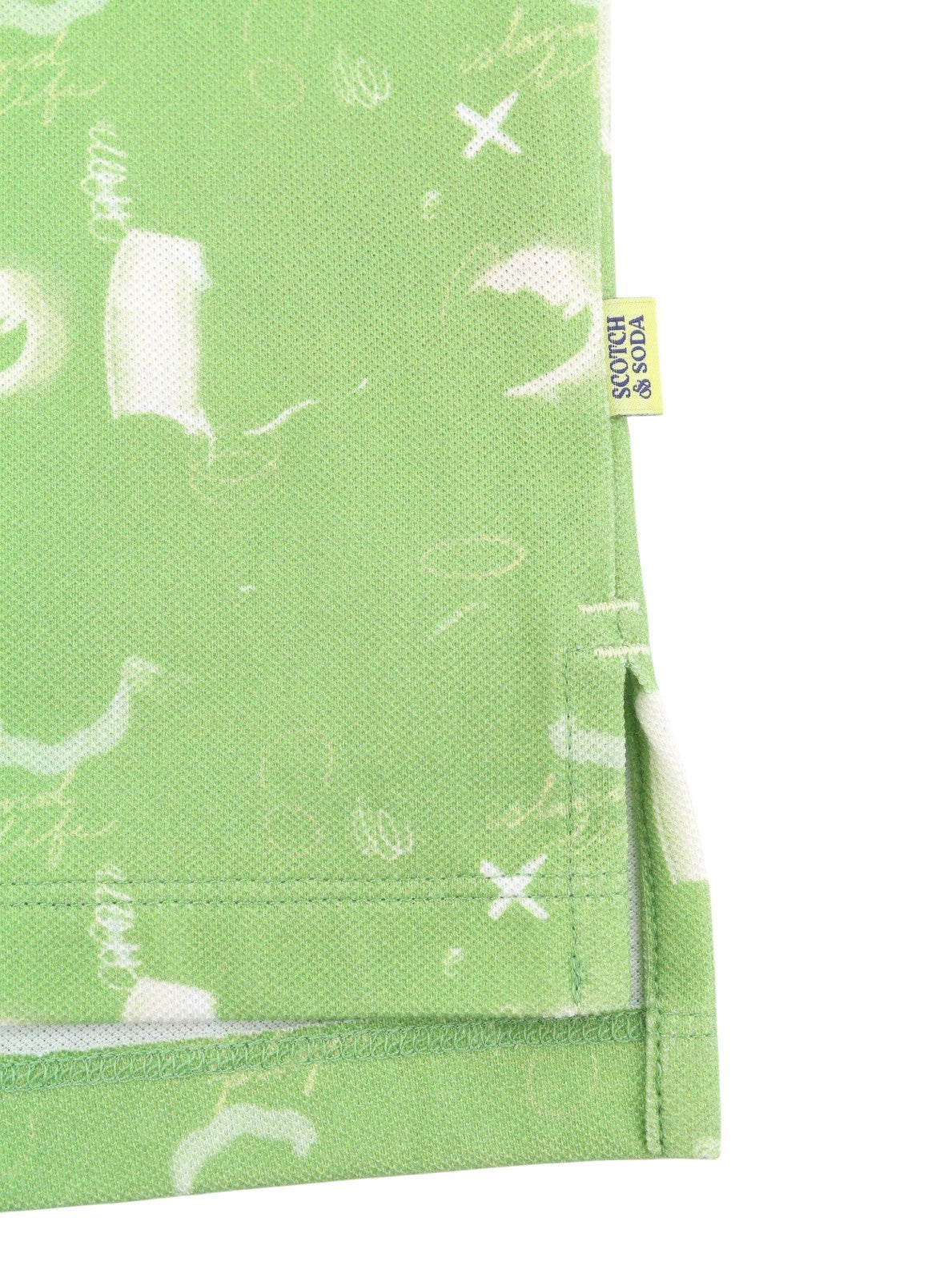 SCOTCH & SODA Men Polos M Abstract Green Aop Cotton Short Sleeved