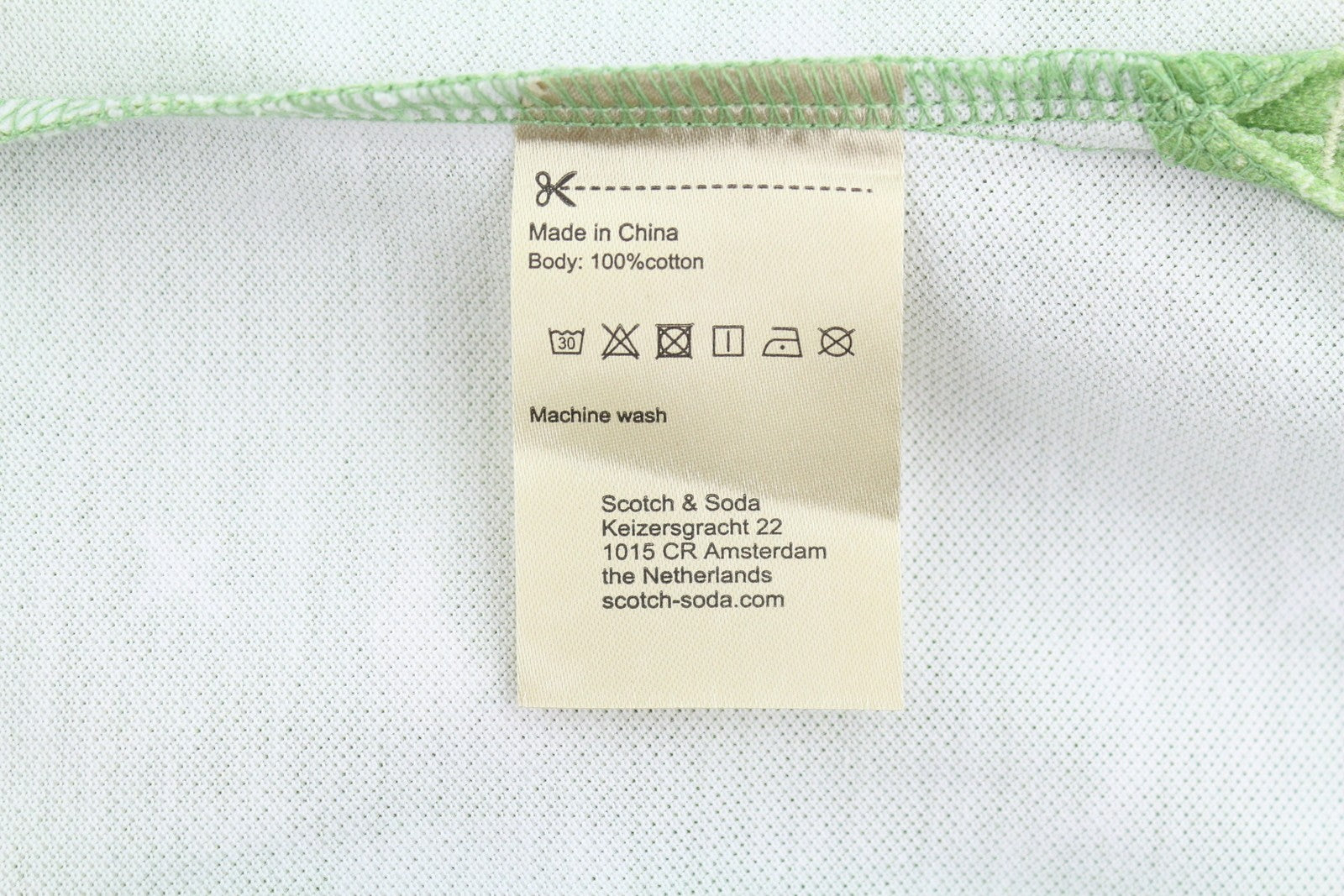 SCOTCH & SODA Men Polos M Abstract Green Aop Cotton Short Sleeved