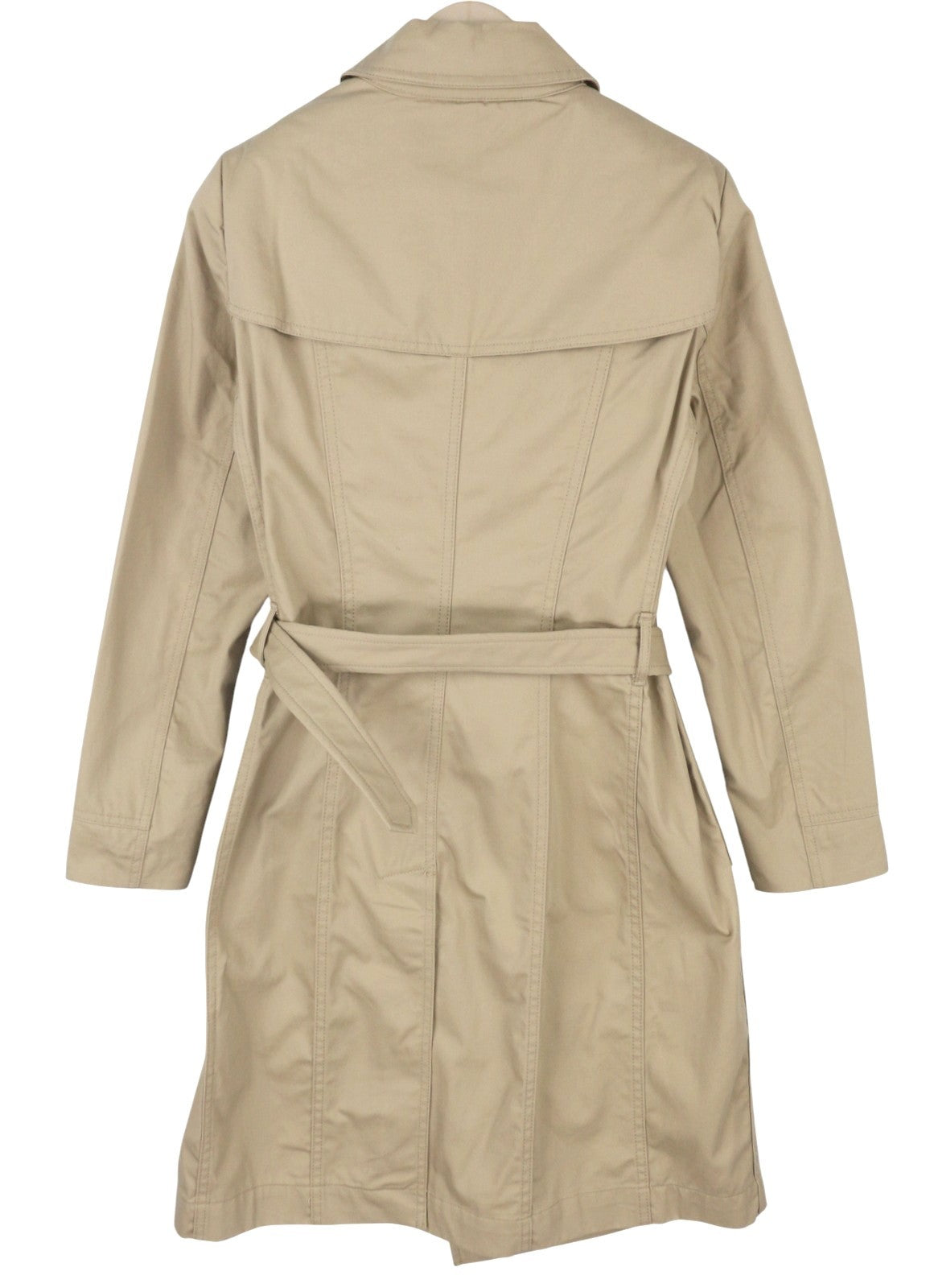 G-STAR Trench Women Coat S Beige Belted Double Breasted Longline
