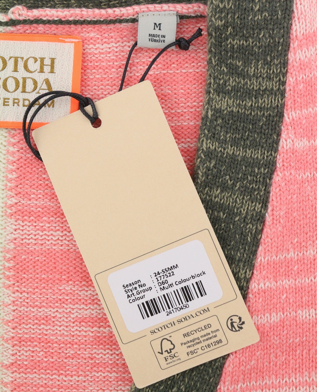 SCOTCH & SODA Men Jumper M Colorblock Melange Pattern Button Up Cardigan