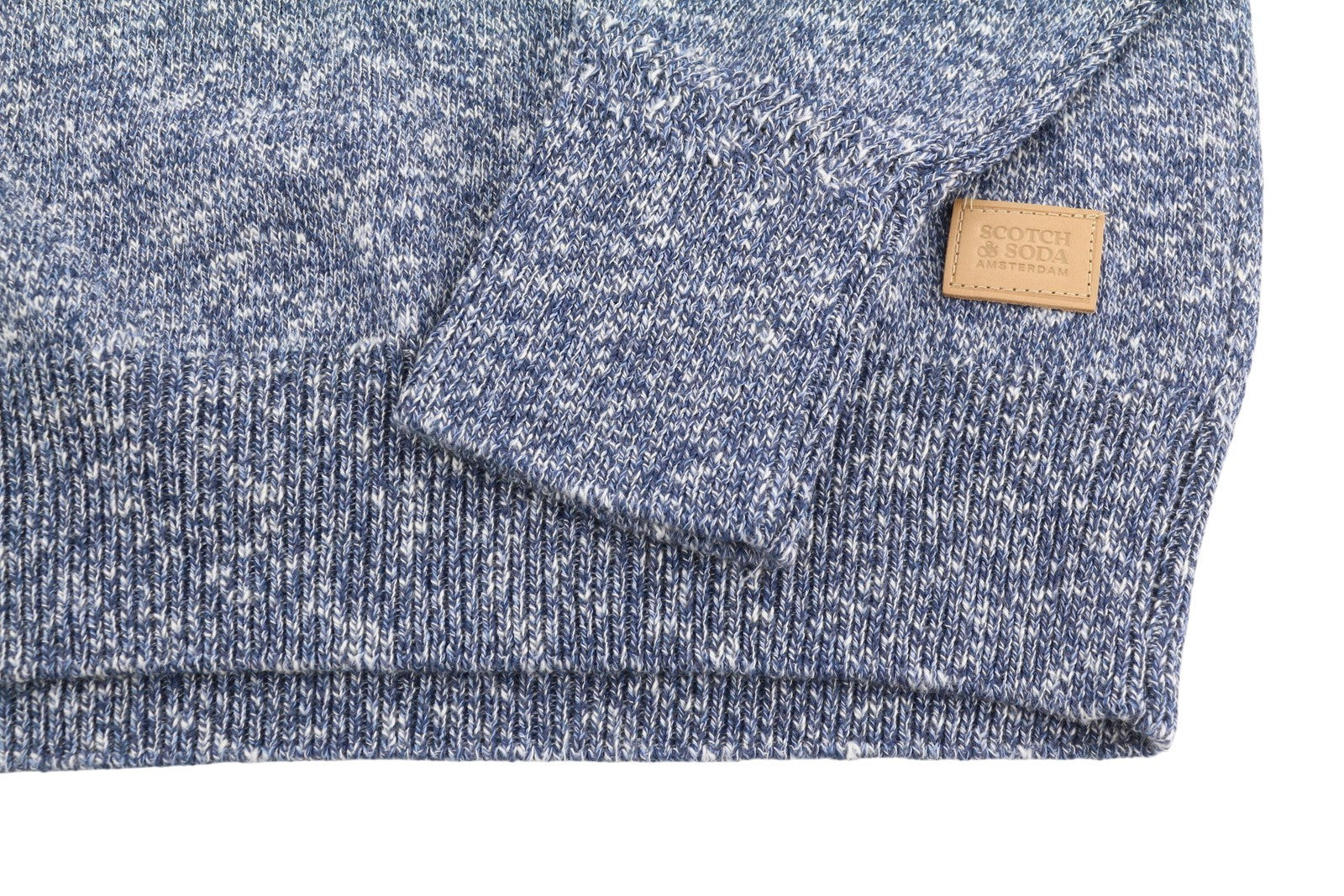 SCOTCH & SODA Men Jumper M Blue Melange Crew Neck Tight Knit Pull On