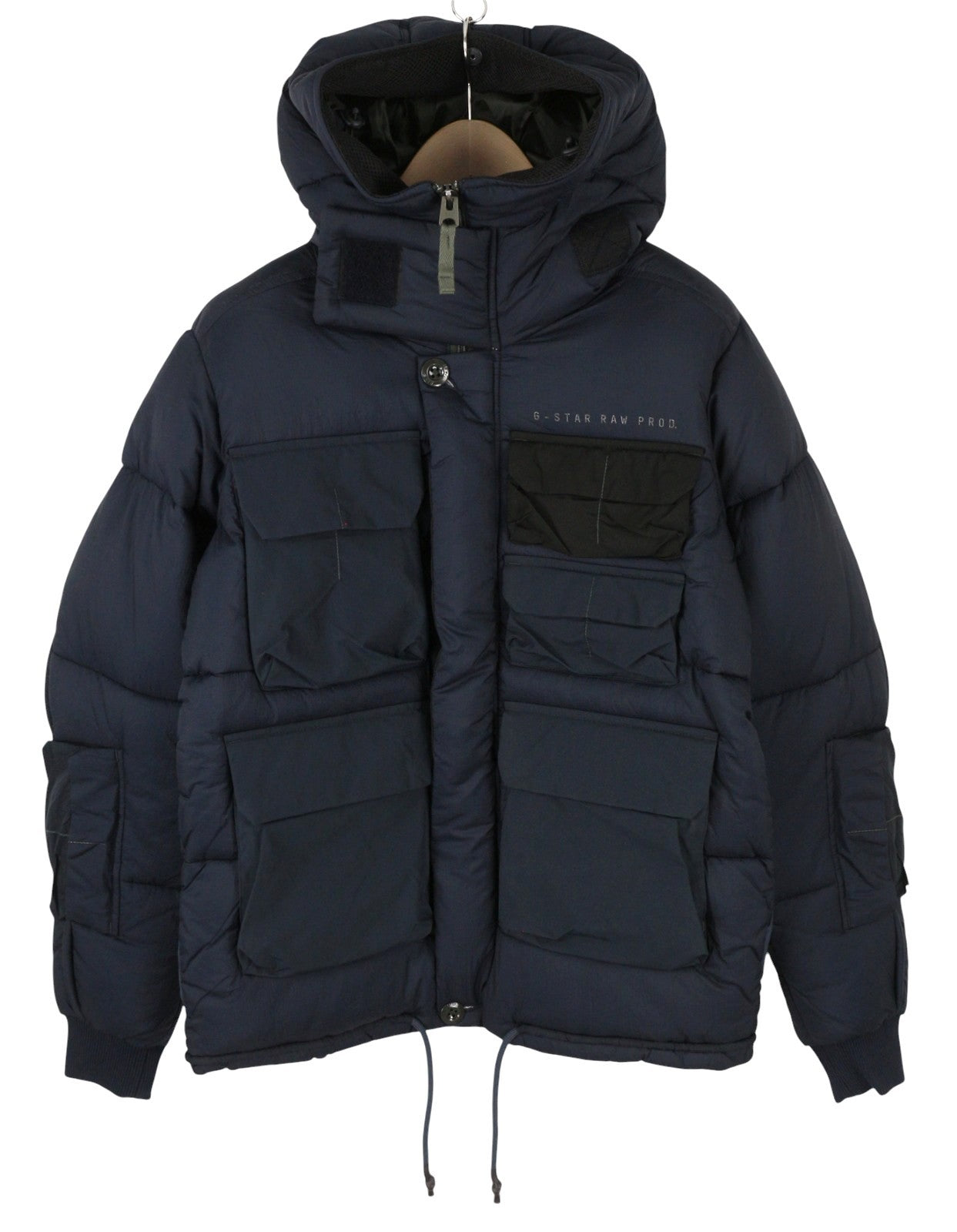 G-STAR Field HDD Puffer Men Jacket S Dark Blue Quilted Padded Coat RRP269