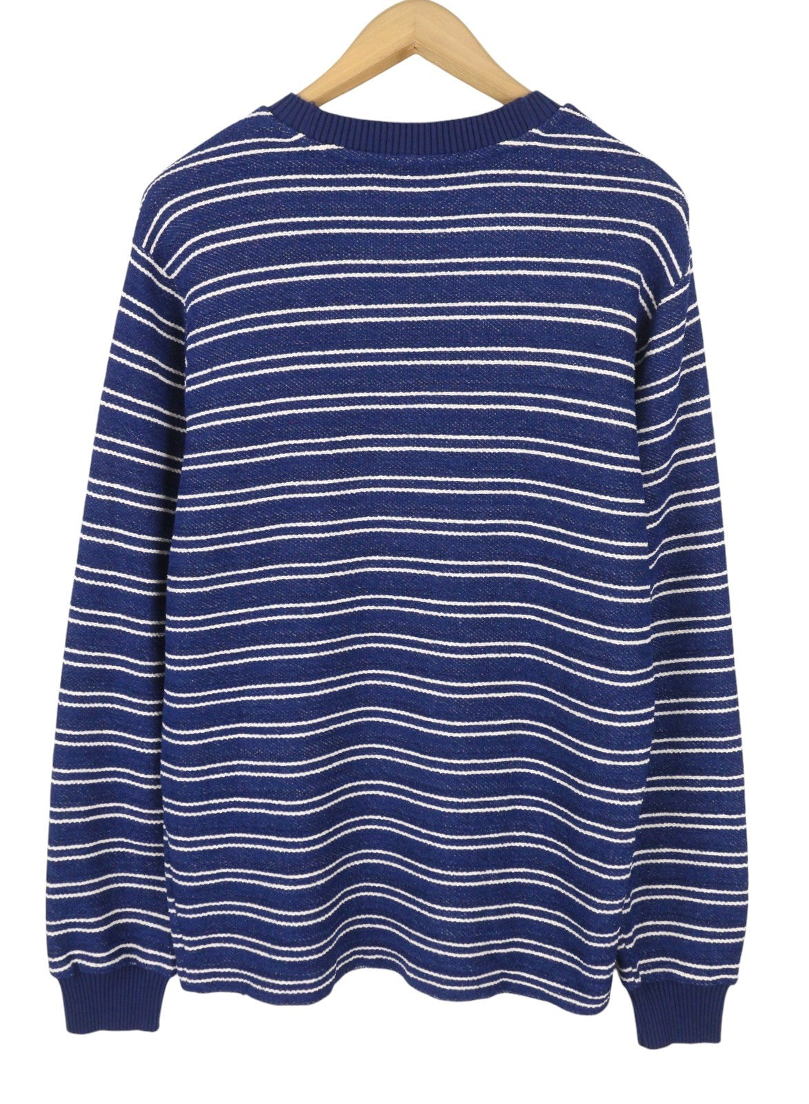 SCOTCH & SODA Men Sweatshirt M Blue Striped Soft Material Crew Neck Pull On
