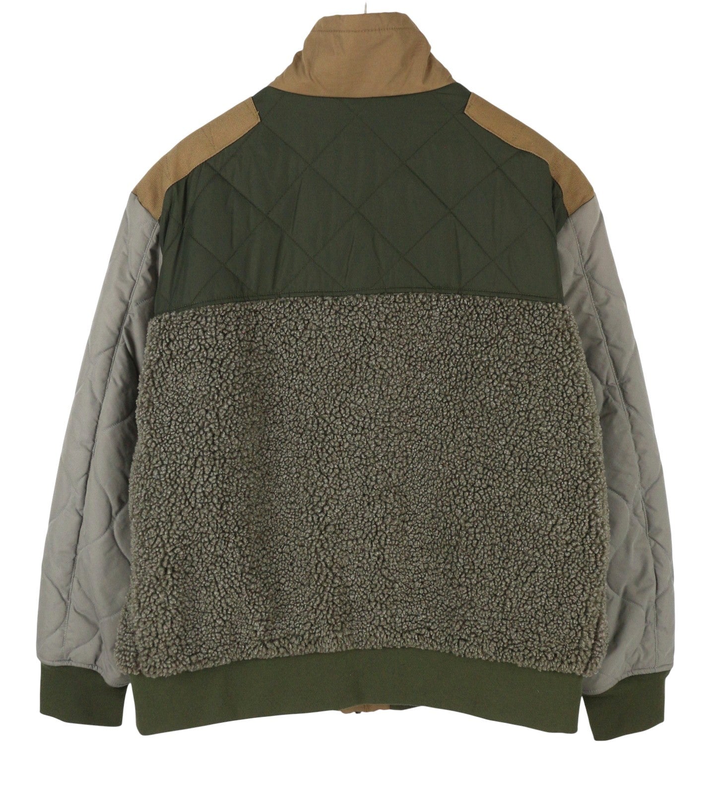 DKNY Men Jacket XL Grey Sherpa Bomber Padded High Neck Quilted