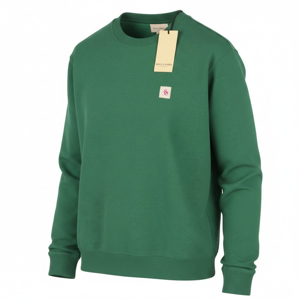 SCOTCH & SODA Men Sweatshirt M Preppy Green Crew Neck Long Sleeve Pull On