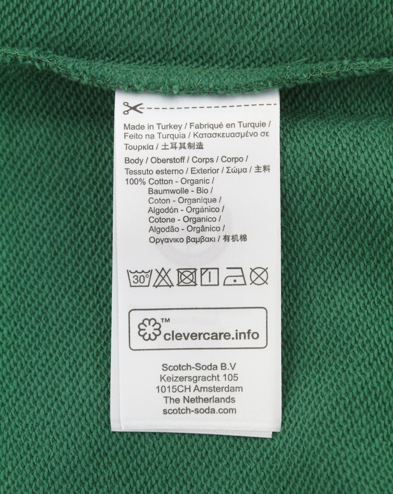SCOTCH & SODA Men Sweatshirt M Preppy Green Crew Neck Long Sleeve Pull On