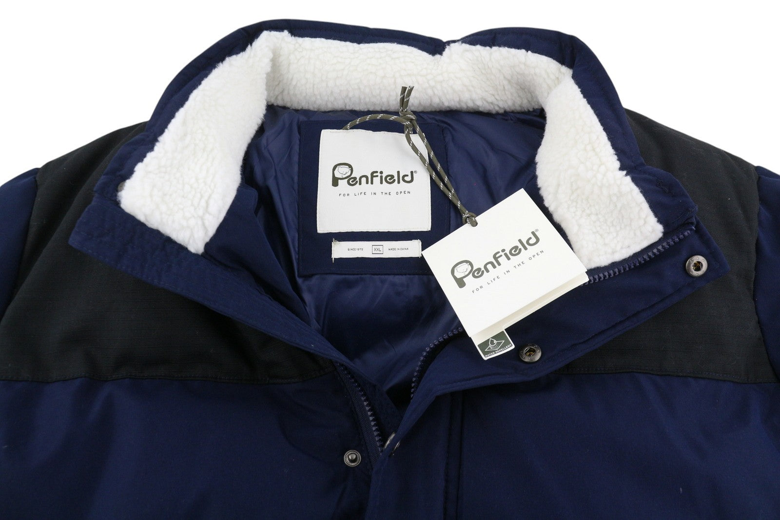 PENFIELD Men Jacket 2XL Dark Blue Padded Quilted Zip High Neck RRP230