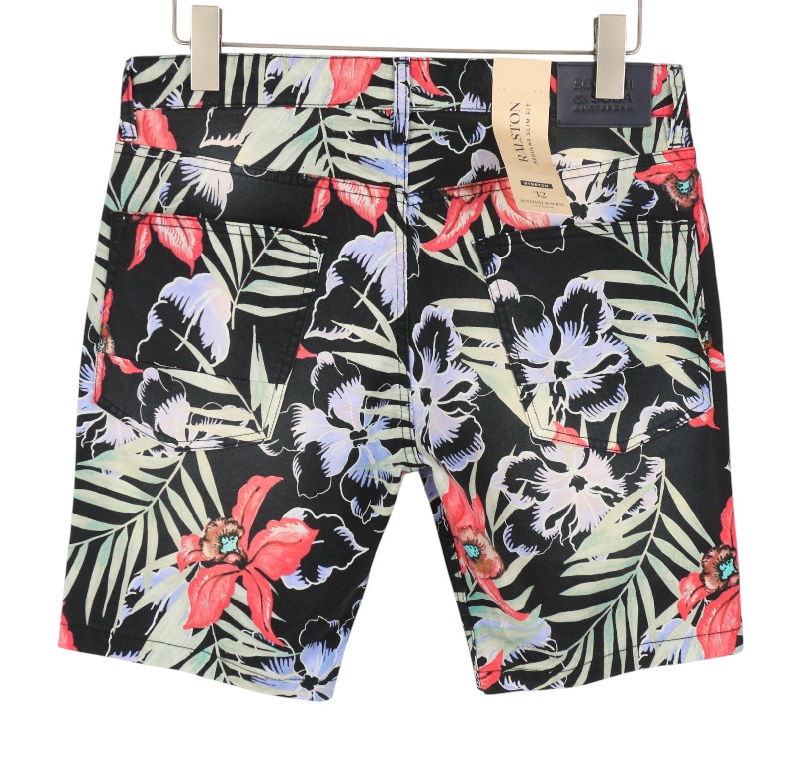 SCOTCH & SODA Ralston Men Shorts W32 Colourful Floral Print Regular Slim Stretch