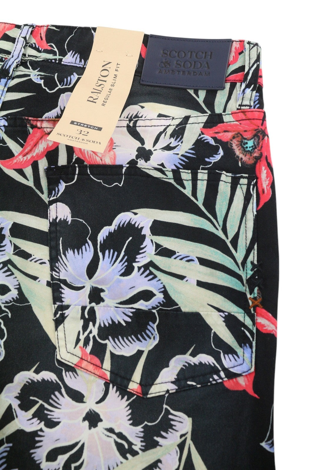 SCOTCH & SODA Ralston Men Shorts W32 Colourful Floral Print Regular Slim Stretch