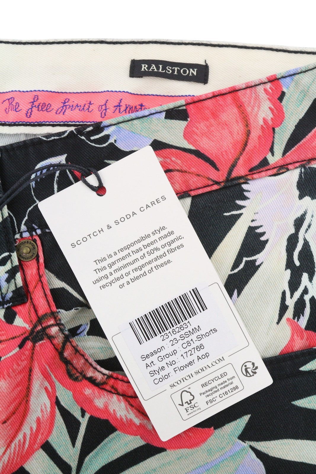 SCOTCH & SODA Ralston Men Shorts W32 Colourful Floral Print Regular Slim Stretch