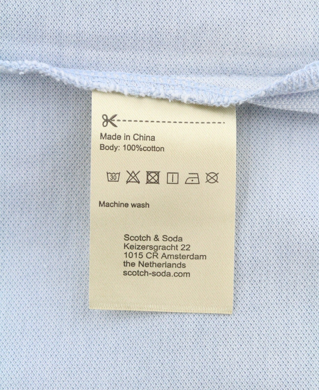 SCOTCH & SODA Men Polos M Blue Garment Dye Melange Short Sleeve